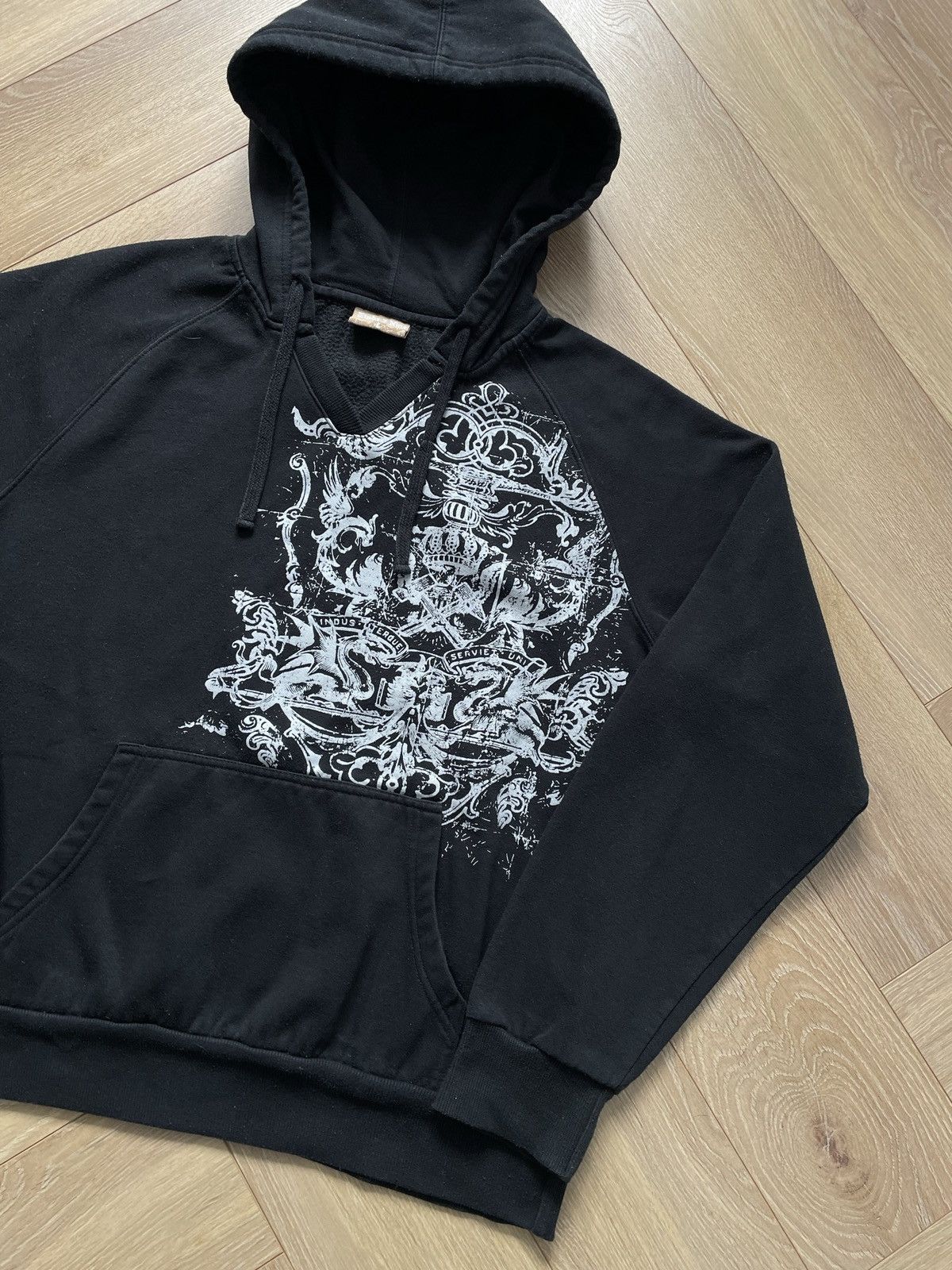 Affliction × Vintage Black Vintage Y2k Hoodie Avant Garde Affliction Cyber Tribal Size US M / EU 48-50 / 2 - 3 Thumbnail