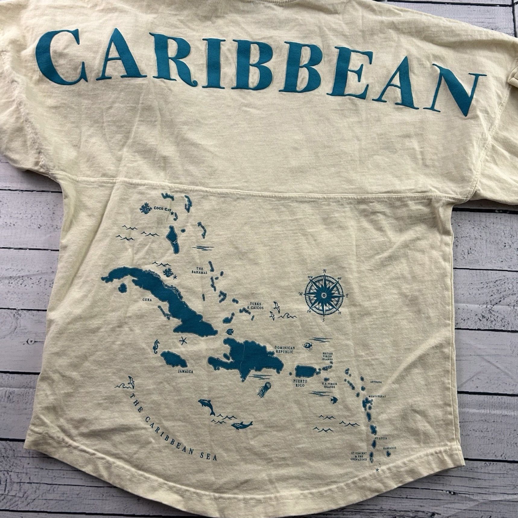 Vintage Spirit Jersey Shirt Long Sleeve Men XS Yellow Coco Cay Royal Caribbean Split Size US XS / EU 42 / 0 - 6 Thumbnail
