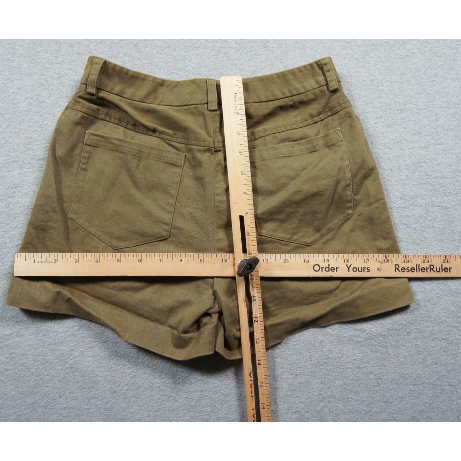 Vintage Jenny Kayne Shorts Womens 2 Green 3.5" Inseam Exposed Buttons Stretch Casual Chino Pockets 2-Button Rise Mid Vintage No Mens Womens Size 26" / US 2 / IT 38 - 7 Thumbnail