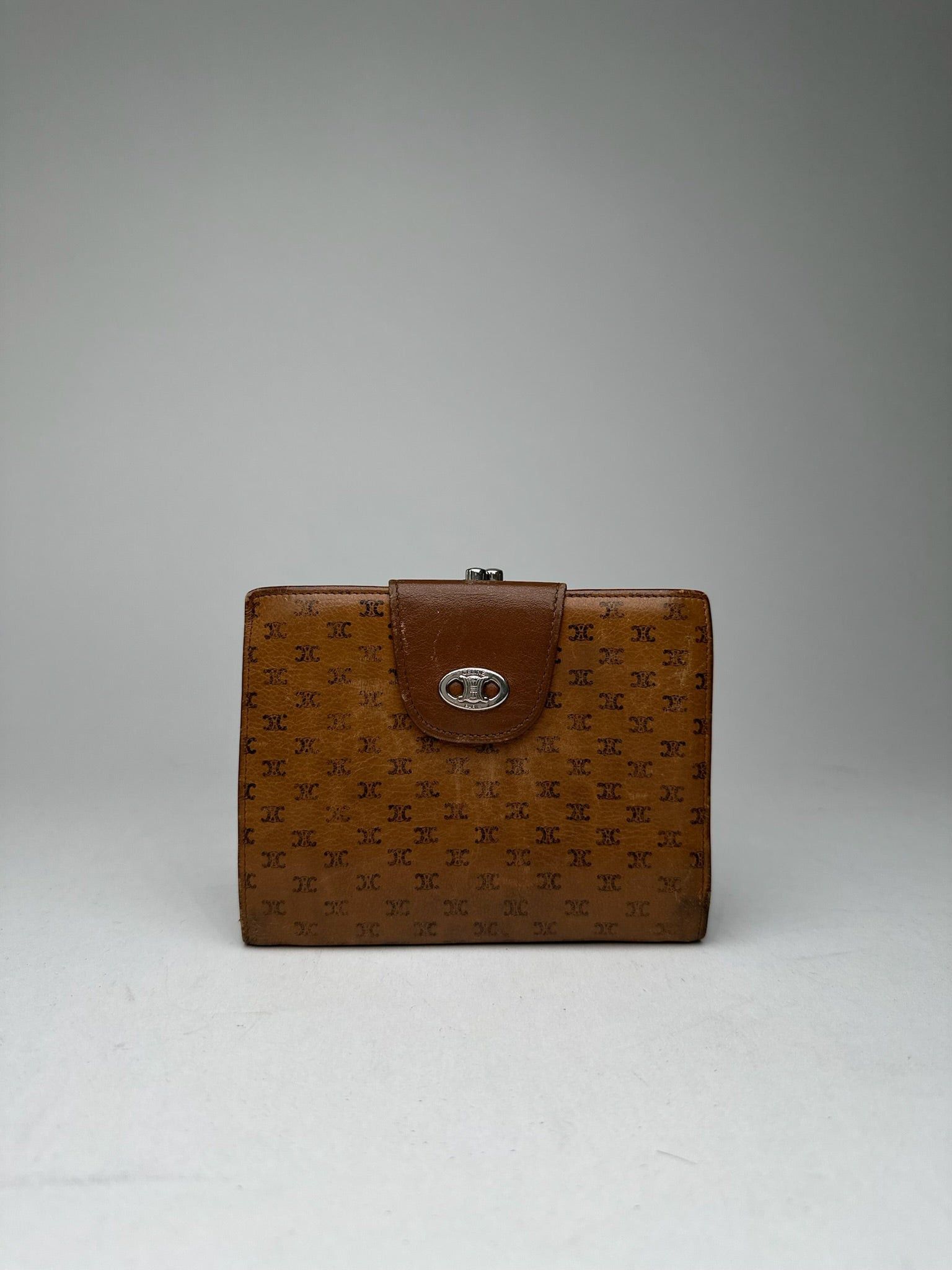 Celine Vintage Paris Monogram Leather wallet brown Size ONE SIZE - 1 Thumbnail