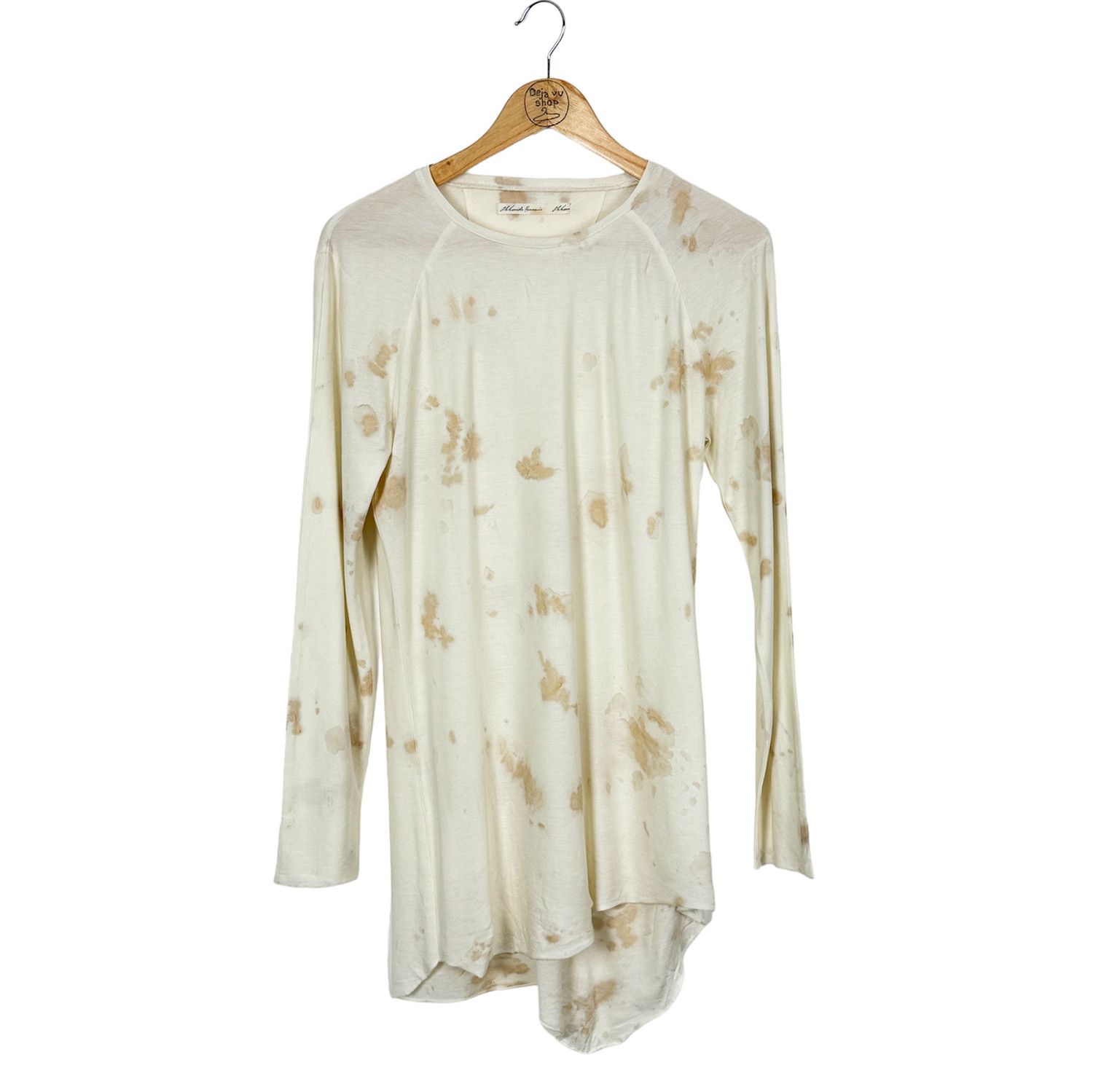 image of Aleksandr Manamis Tea Stained Cotton Stretch Blouse, Women's (Size Medium)