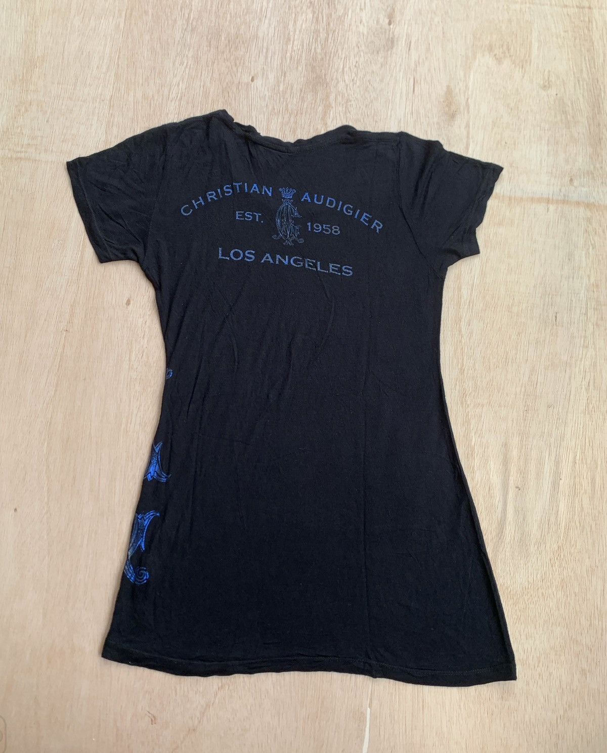 If Six Was Nine × Japanese Brand × Le Grande Bleu (L.G.B.) Christian Audigier Skull Poem Women's Tshirt Size M / US 6-8 / IT 42-44 - 3 Thumbnail
