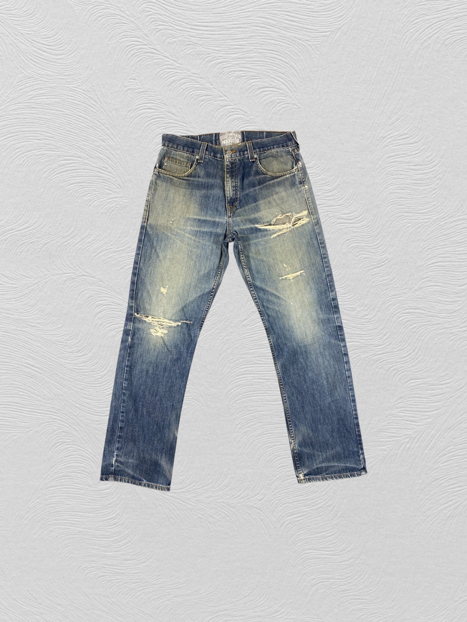 If Six Was Nine Distressed Blue Vintage Stussy Jeans 34x31.5 Denim- JN3555 Size US 34 / EU 50 - 1 Thumbnail