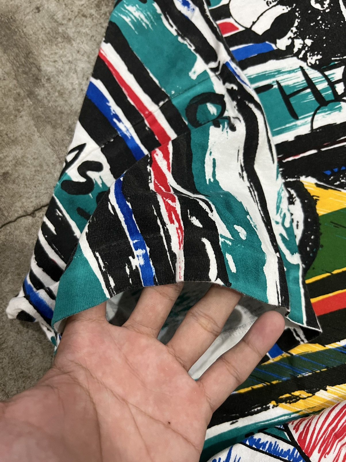 Vintage 80’s Adidas "The Art Of Password" All Over Print T-Shirt Size US L / EU 52-54 / 3 - 4 Thumbnail