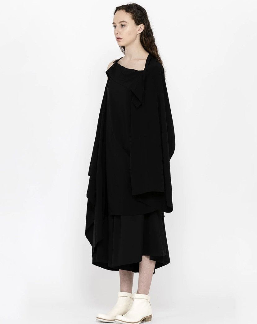 Y’s Yohji Yamamoto Gabardine Black Asymmetrical Cape