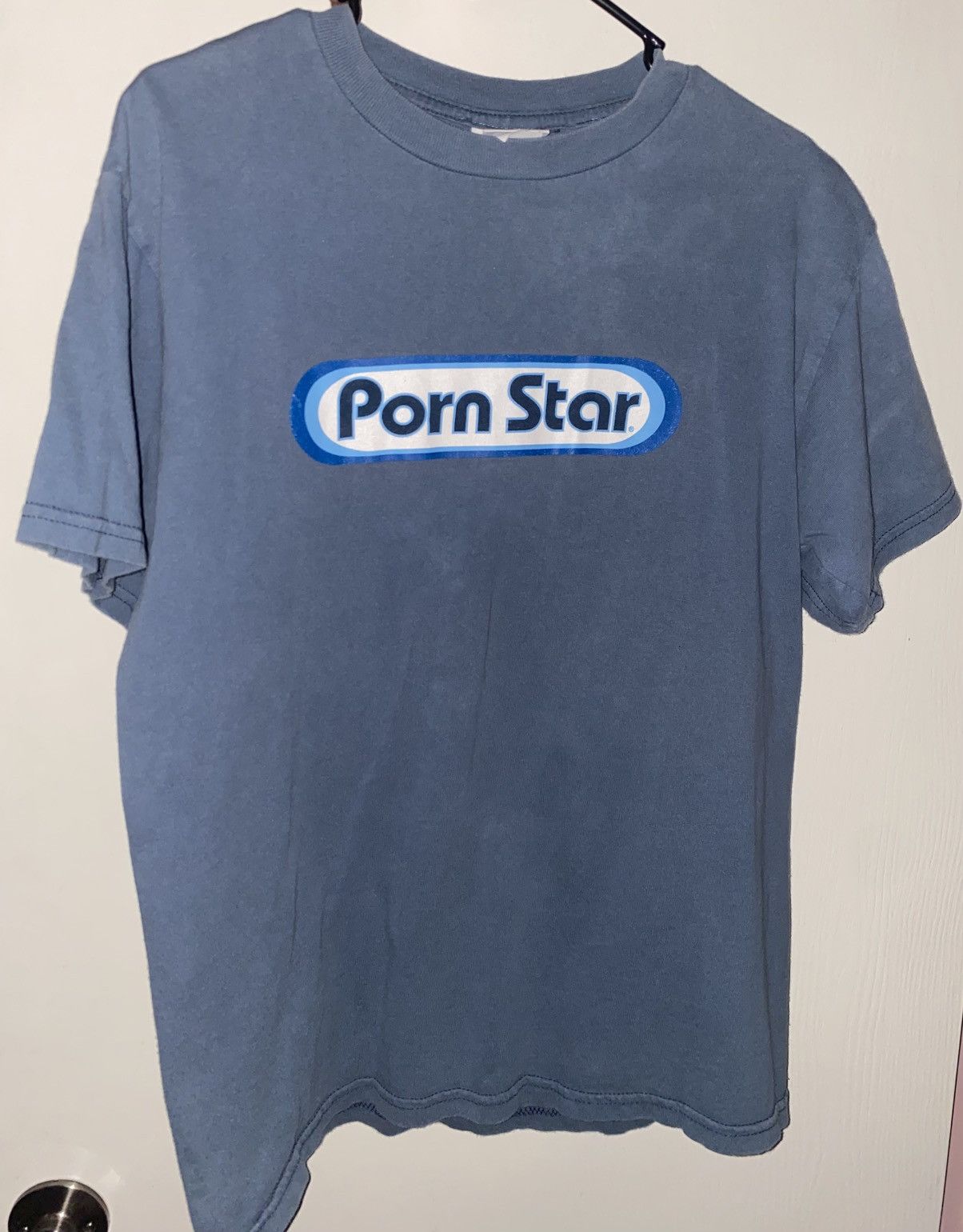 Star】90s 【Porn Tee Logo Ringer USA製 Oval