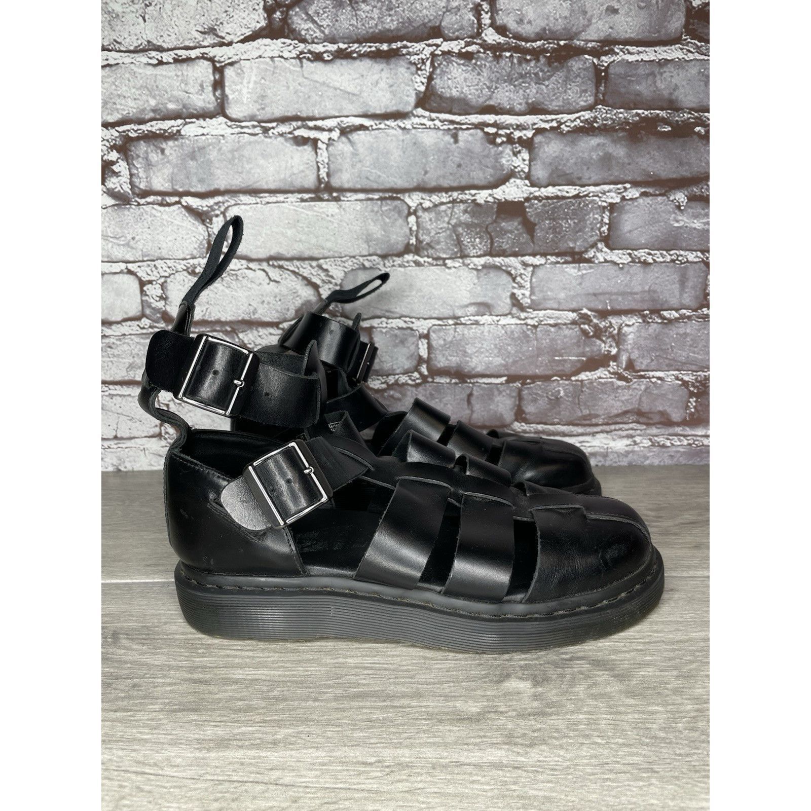 Dr. Martens Dr. Martens Geraldo Black Leather Strap Gladiator Wedge Sand Size US 9 / EU 42 - 21 Thumbnail