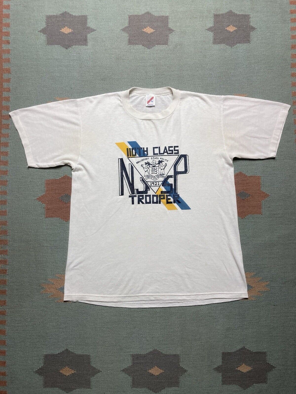 Jerzees × Vintage 80s tshirt New Jersey state police 110th class distressed XL Size US XL / EU 56 / 4 - 1 Thumbnail
