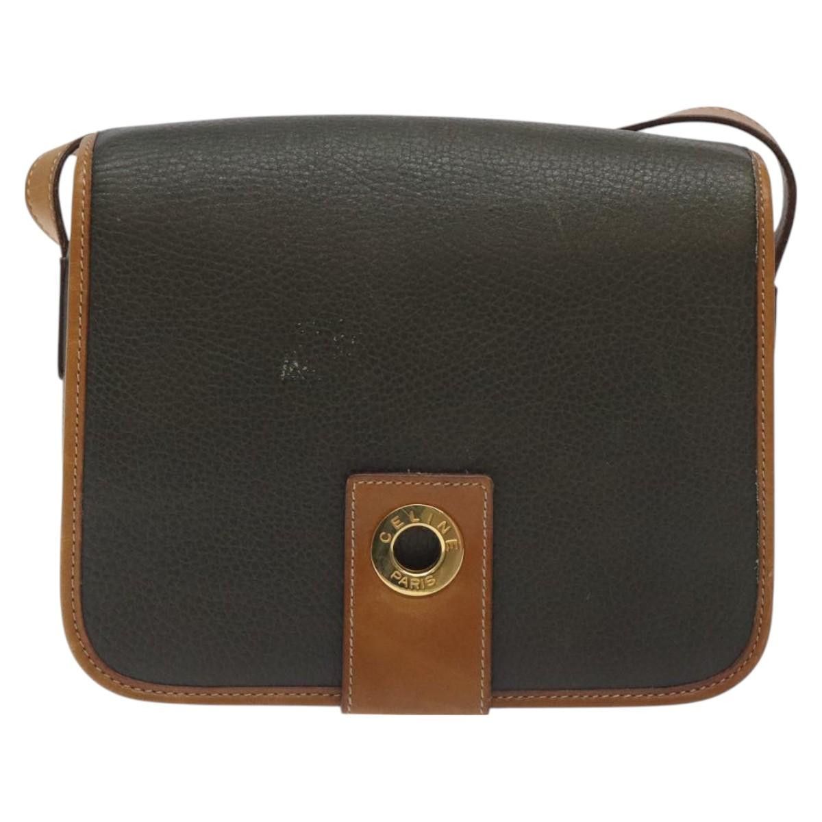 Celine CELINE Shoulder Bag Leather Khaki Gold Size ONE SIZE - 2 Thumbnail