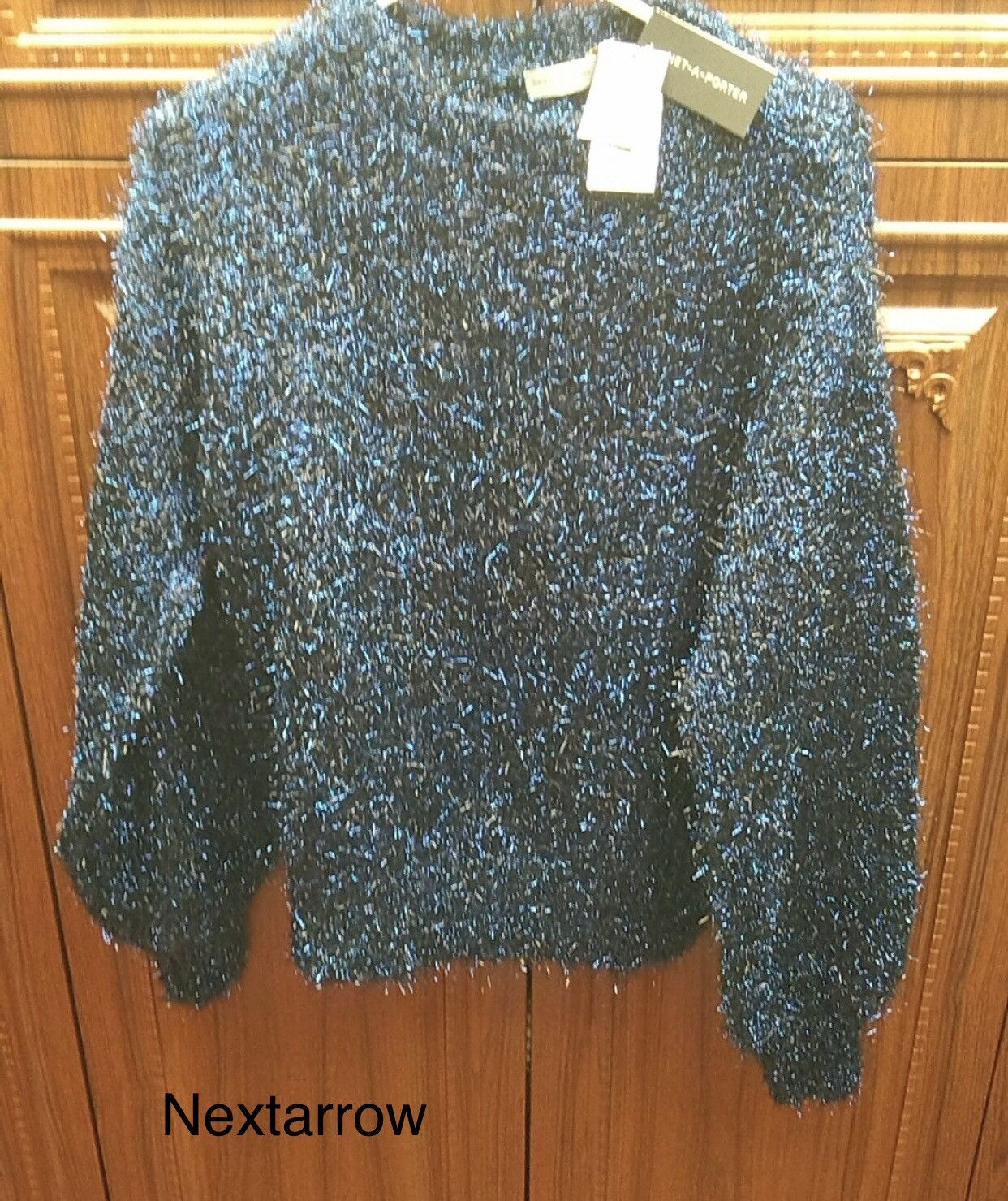 Dries Van Noten Dries van noten Blue metallic knit sweater 2412-Nextarrow Size US XS / EU 42 / 0 - 1 Thumbnail