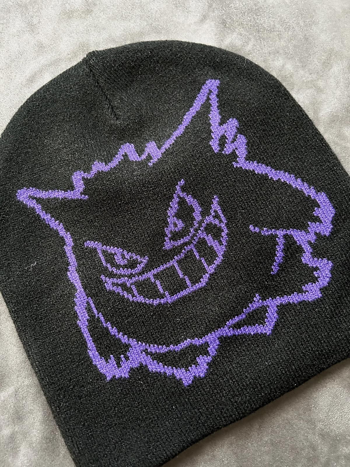 Japanese Brand Deadstock Pokemon Gengar No Cuff Knit Beanie Hat Black OS Size ONE SIZE - 2 Thumbnail