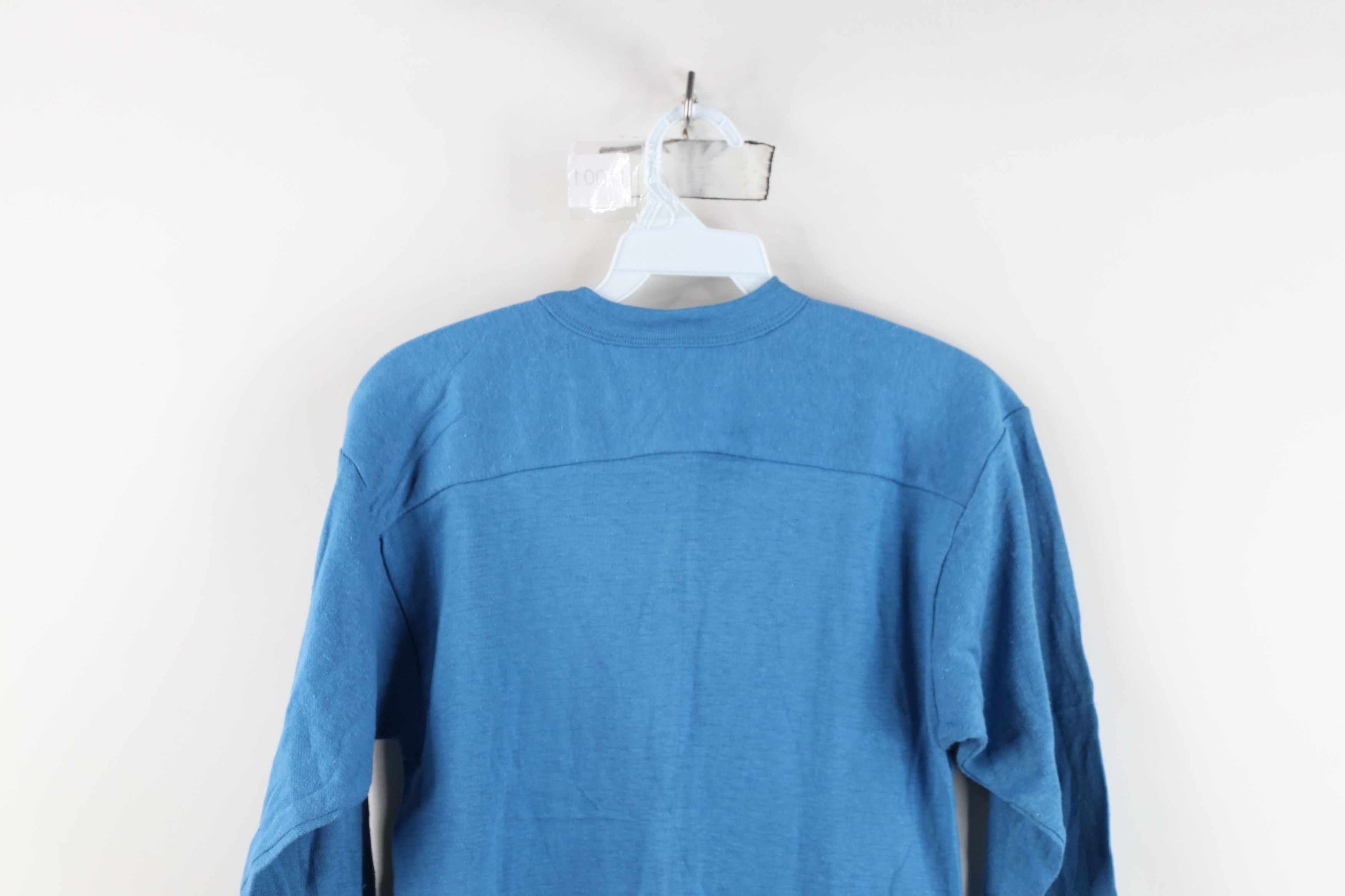 Vintage Deadstock Vintage 60s 70s Jersey T-Shirt Blue USA Cotton Size US S / EU 44-46 / 1 - 11 Thumbnail