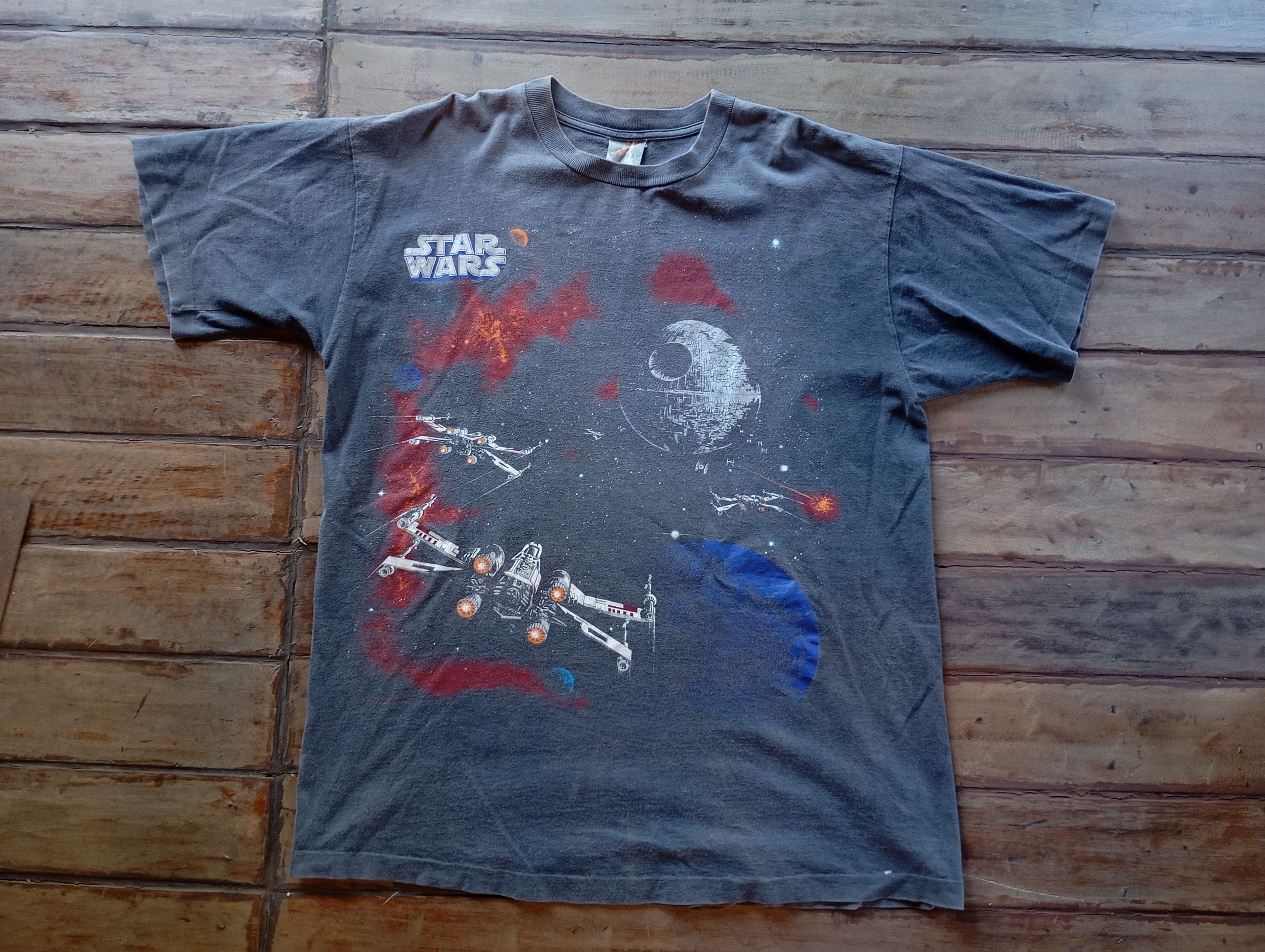 Star Wars × Vintage Vintage 1990s Star Wars T shirts Sun fade Size US XL / EU 56 / 4 - 1 Thumbnail