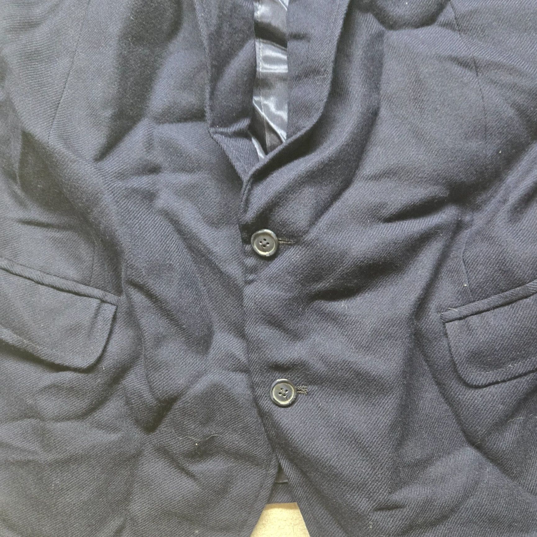 Vintage Heavy Navy Blue Suit Jacket Regular Coat Adult Men's Size 40 Size 40R - 4 Thumbnail