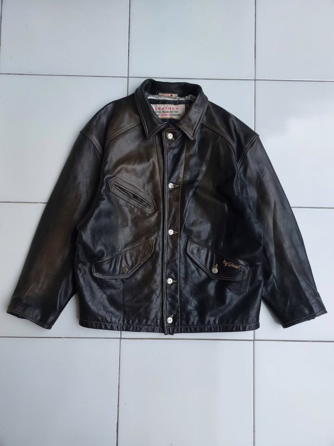 Diesel Diesel Vintage Leather Jacket Car Coat Patina Size US L / EU 52-54 / 3 - 3 Thumbnail