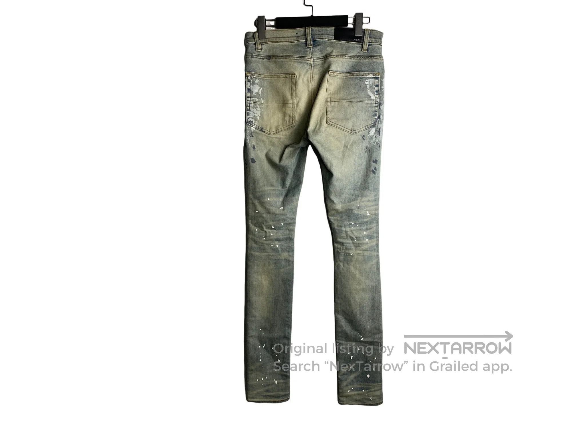 Amiri AMIRI Blue Destroyed Splatter Diamond Bottom Jeans Size US 30 / EU 46 - 2 Thumbnail