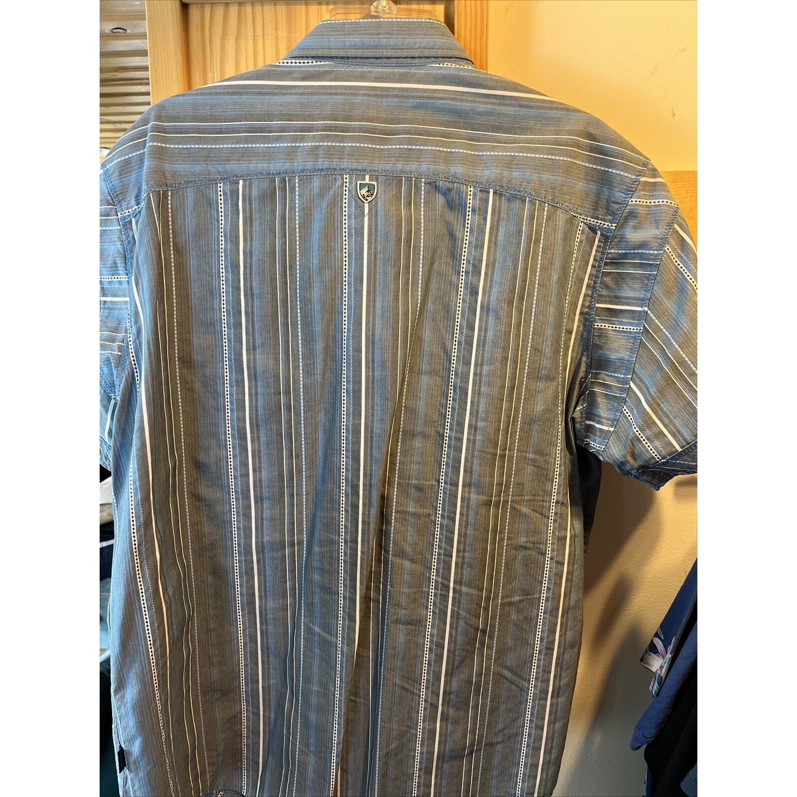 Kuhl Kühl Suncel Men’s L Blue White Striped Cotton Tencel Shirt Size US L / EU 52-54 / 3 - 7 Thumbnail