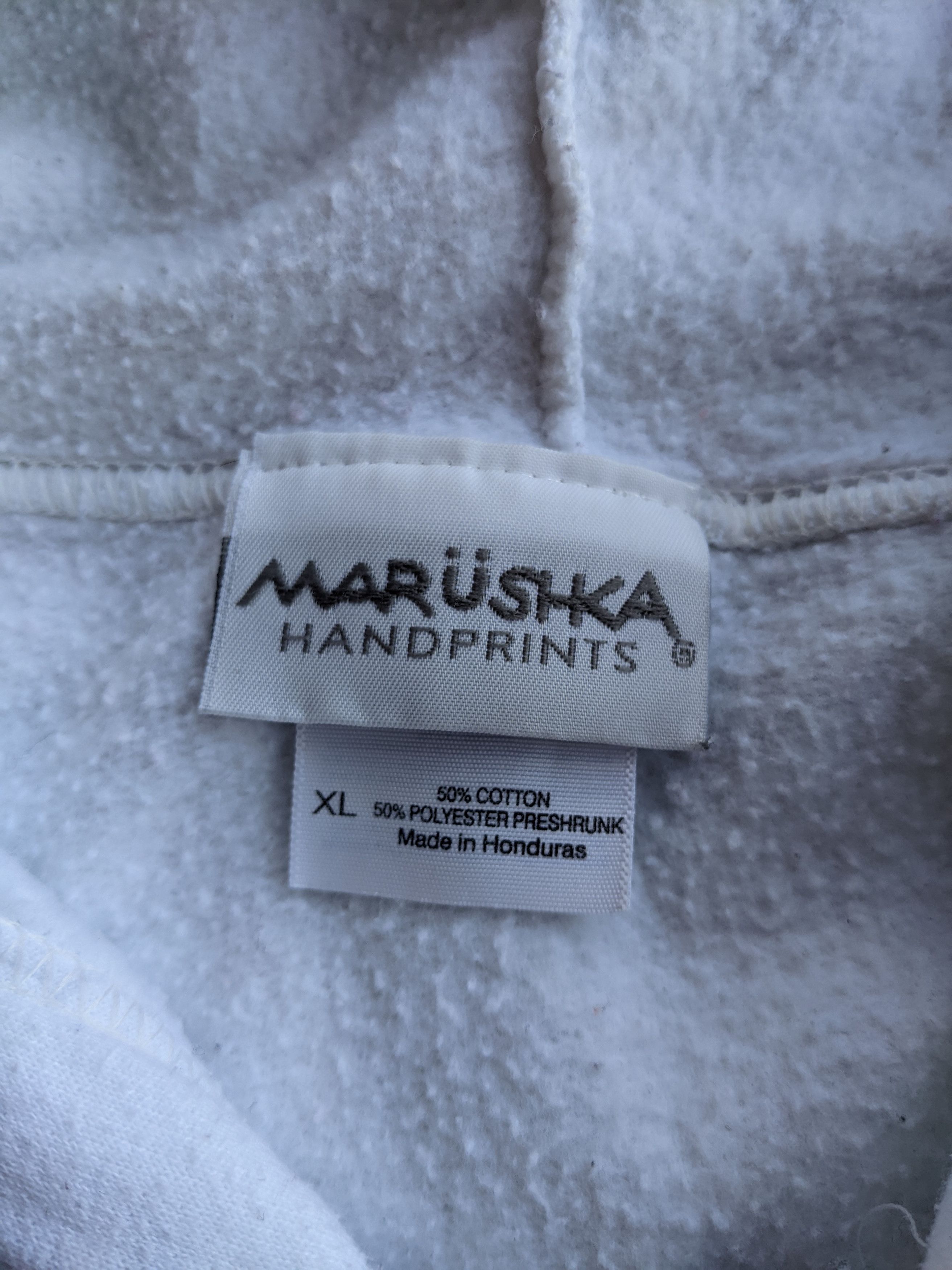 Japanese Brand Marushka White Zip Hoodie Handprint Lake Michigan Unsalted Size US XL / EU 56 / 4 - 7 Thumbnail