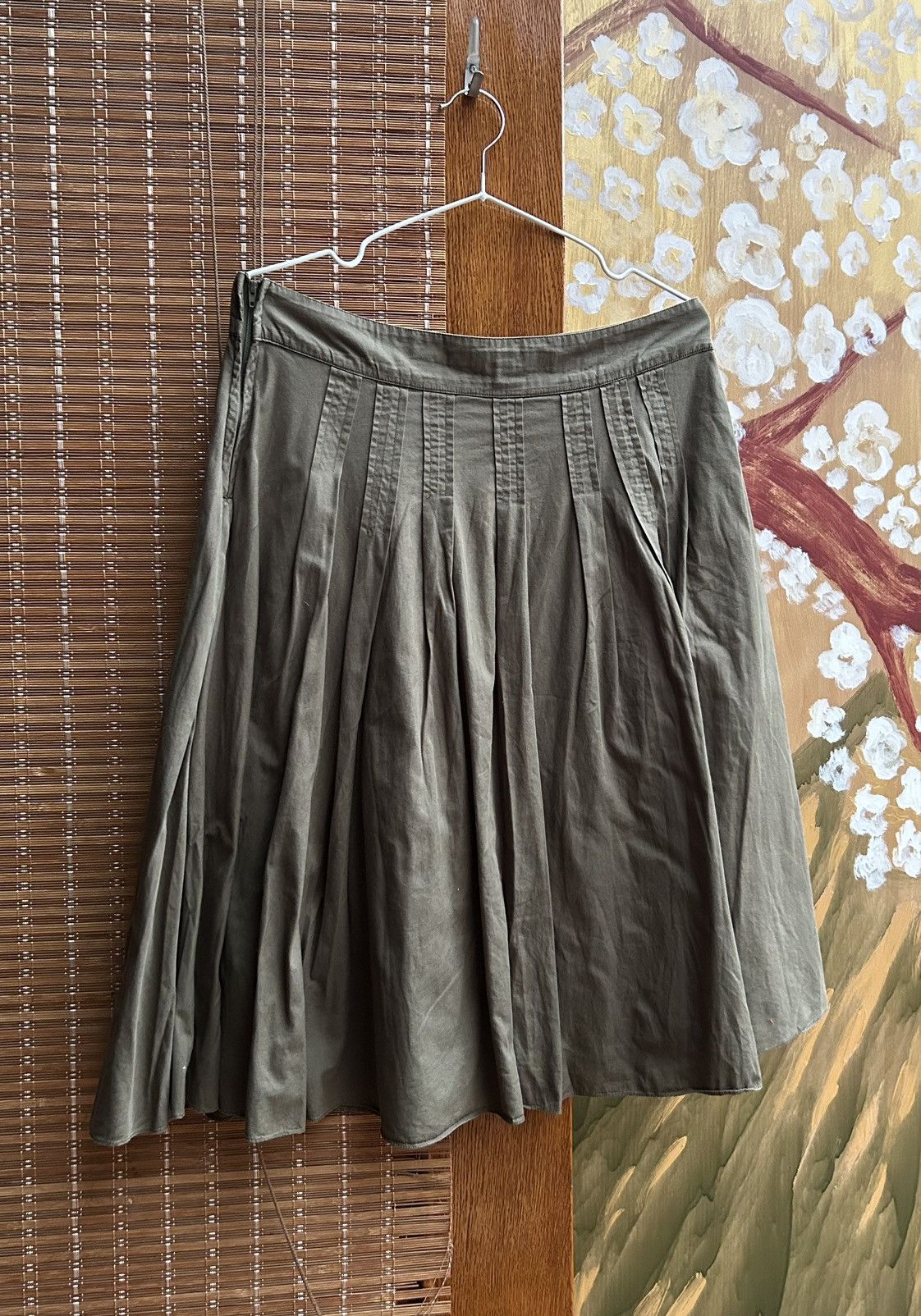 Miss Sixty Y2K Miss Sixty Embroidered Beaded Floral Skirt Olive Boho Size 27" / US 4 / IT 40 - 2 Thumbnail