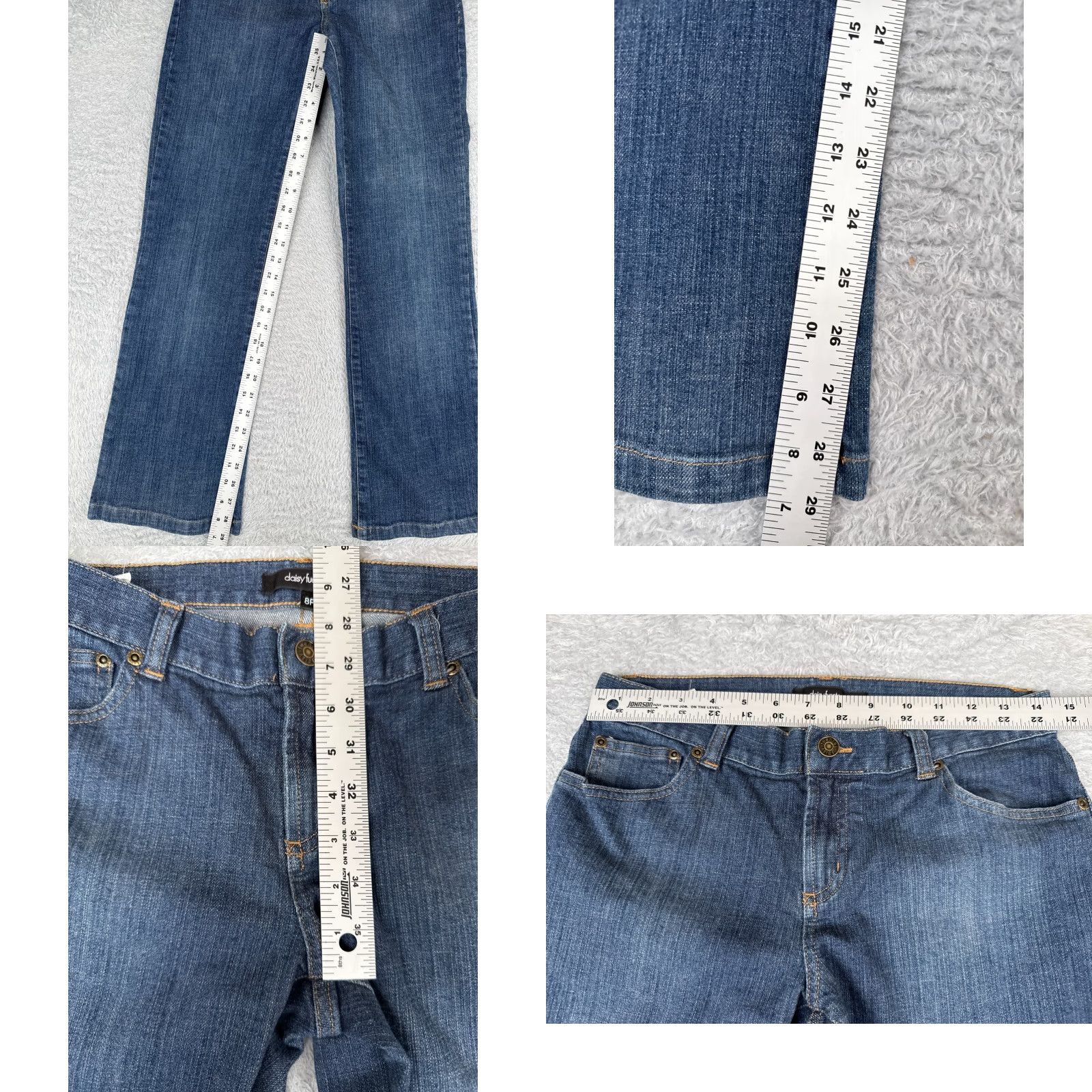 Denime Daisy Fuentes Jeans Womens 8P Blue Denim Boot Cut Low Rise Cotton 29x29 Daisy Fuentes Size 30" / US 8 / IT 44 - 8 Thumbnail