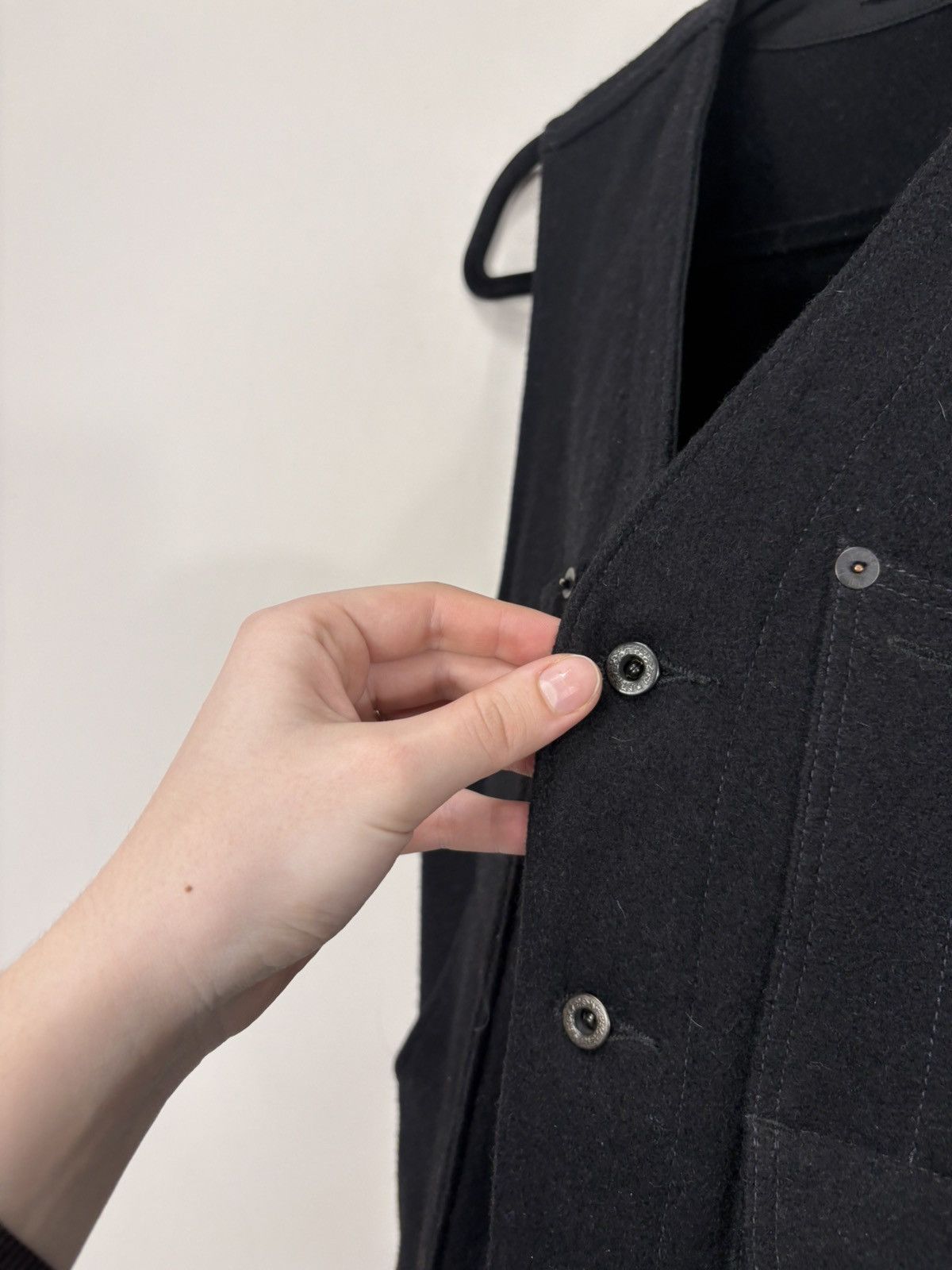 Rising Sun & Co. Rising Sun & Co Men’s Black Wool Vest Gilet Jacket Size US M / EU 48-50 / 2 - 7 Thumbnail