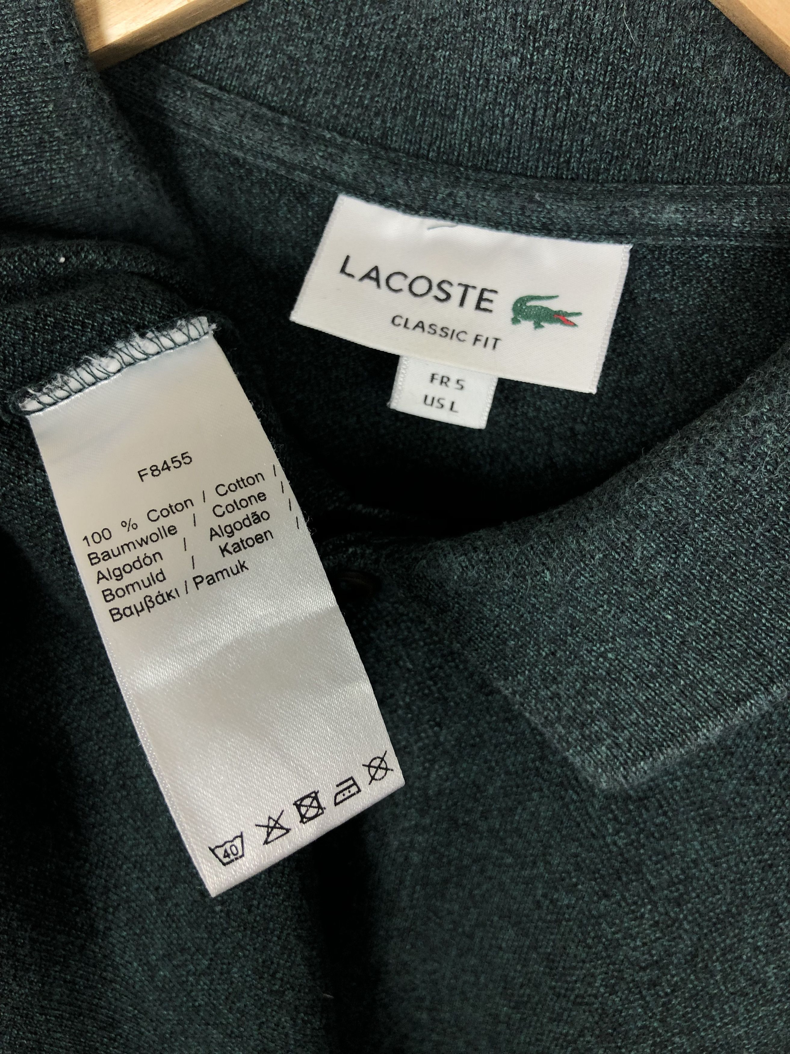 Lacoste Lacoste Long Sleeve Pullover Green Small Logo size L Size US L / EU 52-54 / 3 - 8 Thumbnail