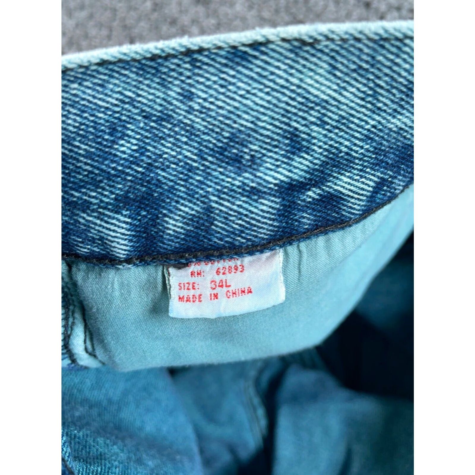 Denime VINTAGE 90s Acid Wash Tapered Leg Jeans Men's 32x30 Blue Denim Retro Size US 32 / EU 48 - 3 Thumbnail