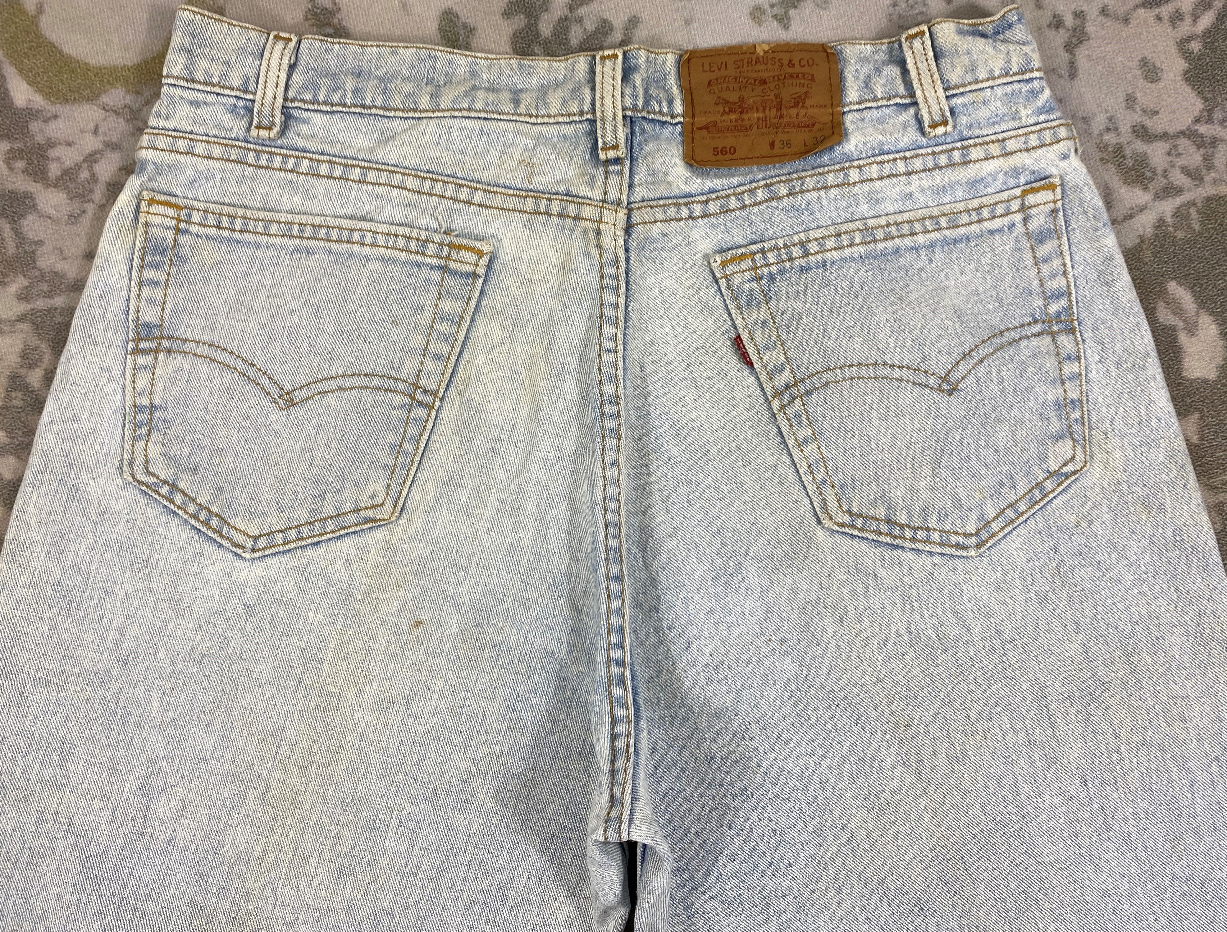 Levi's 90s Light Wash Vintage Levi's 560 USA Denim 35x31.5 JN714 Size US 35 - 4 Thumbnail