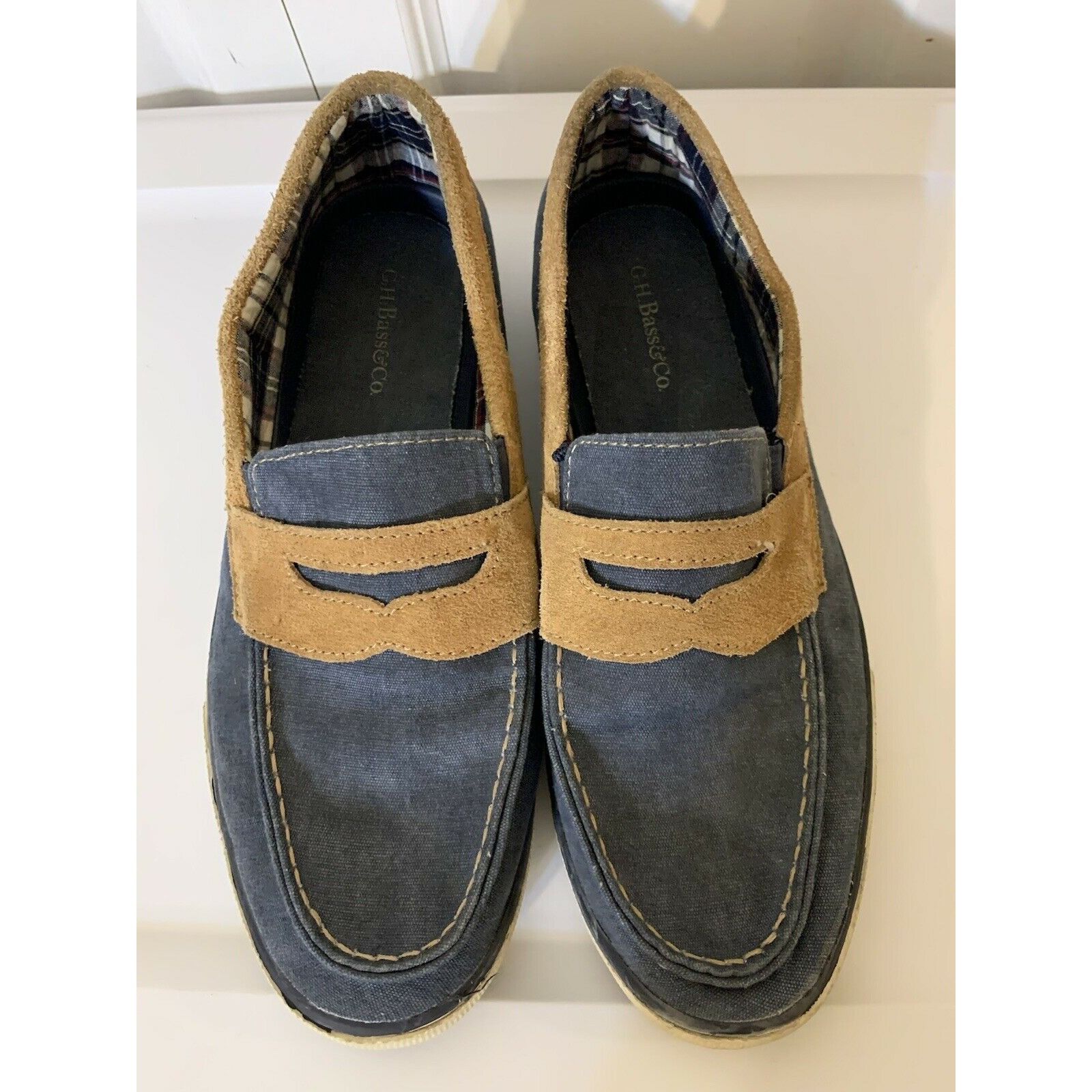 G.H. Bass & Co. G H Bass Olsen Penny Loafer Shoe Men’s Sz 10 1/2 D Blue Tan Size US 10.5 / EU 43-44 - 4 Thumbnail