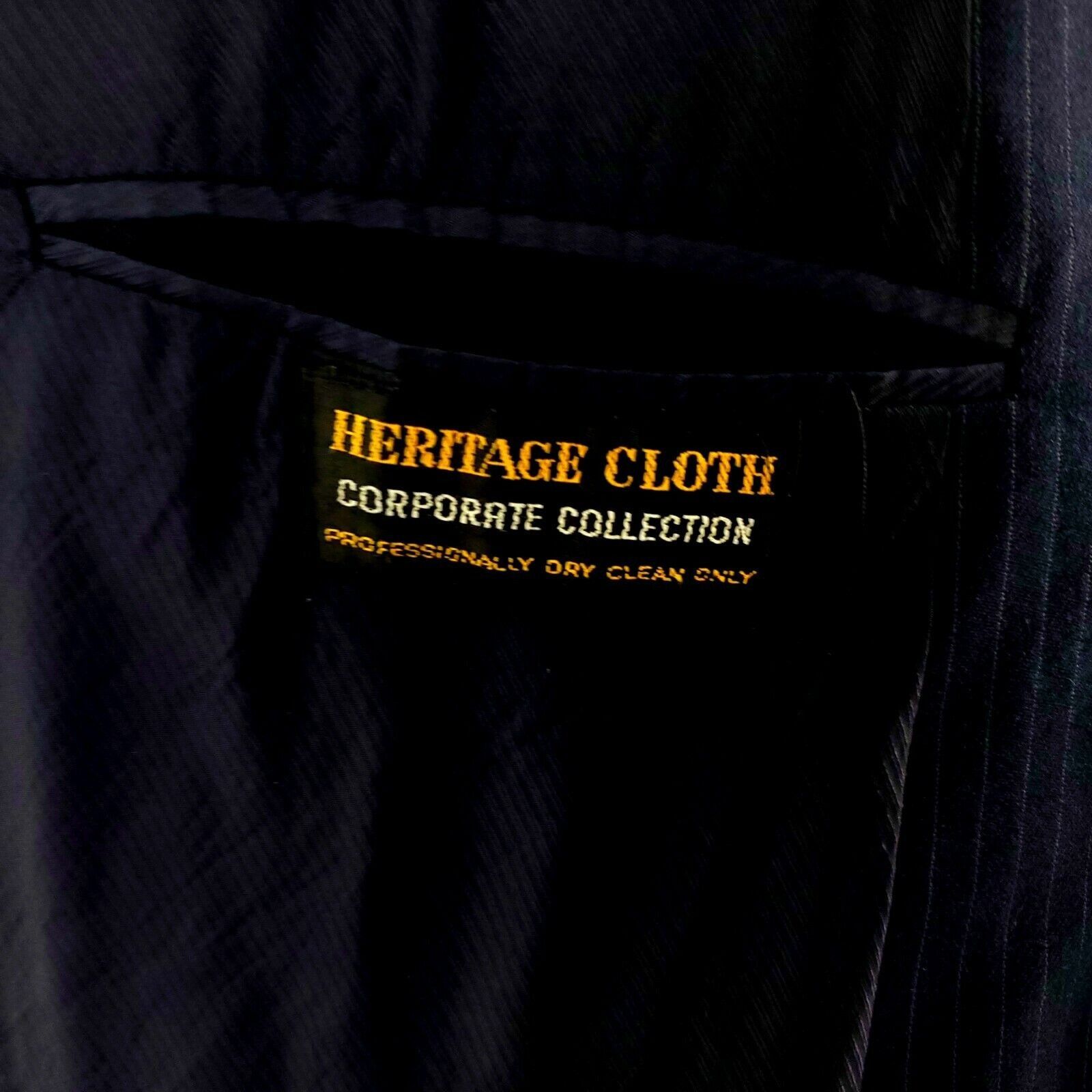 Hart Schaffner Marx Hart Schaffner Marx Wool 2 Button 2 Piece Suit 42L Blue Stri Size 42L - 9 Thumbnail