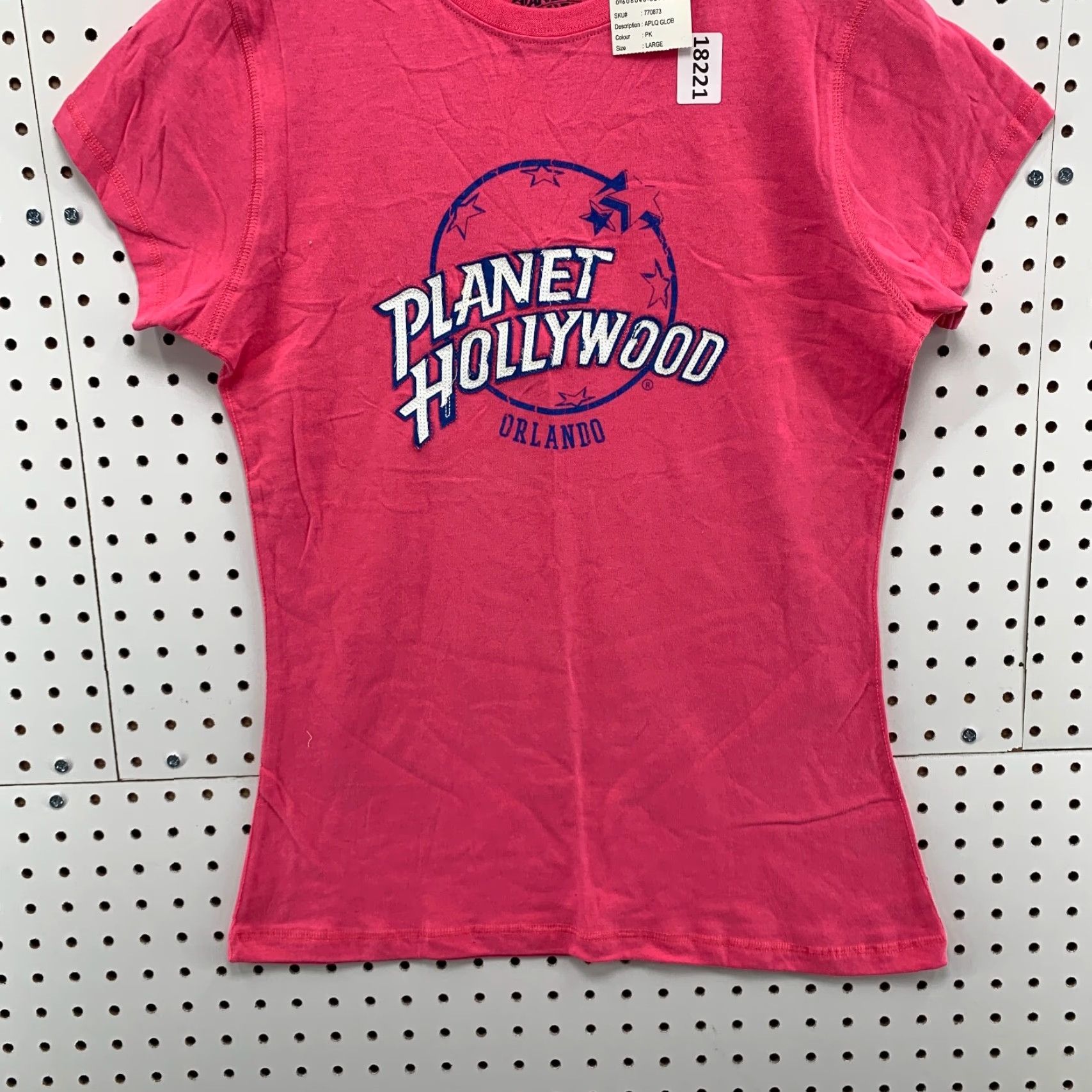 Planet Hollywood VINTAGE Planet Hollywood T-Shirt Women Large Pink Cap Sleeve Short Sleeve NWT Size L / US 10 / IT 46 - 6 Thumbnail