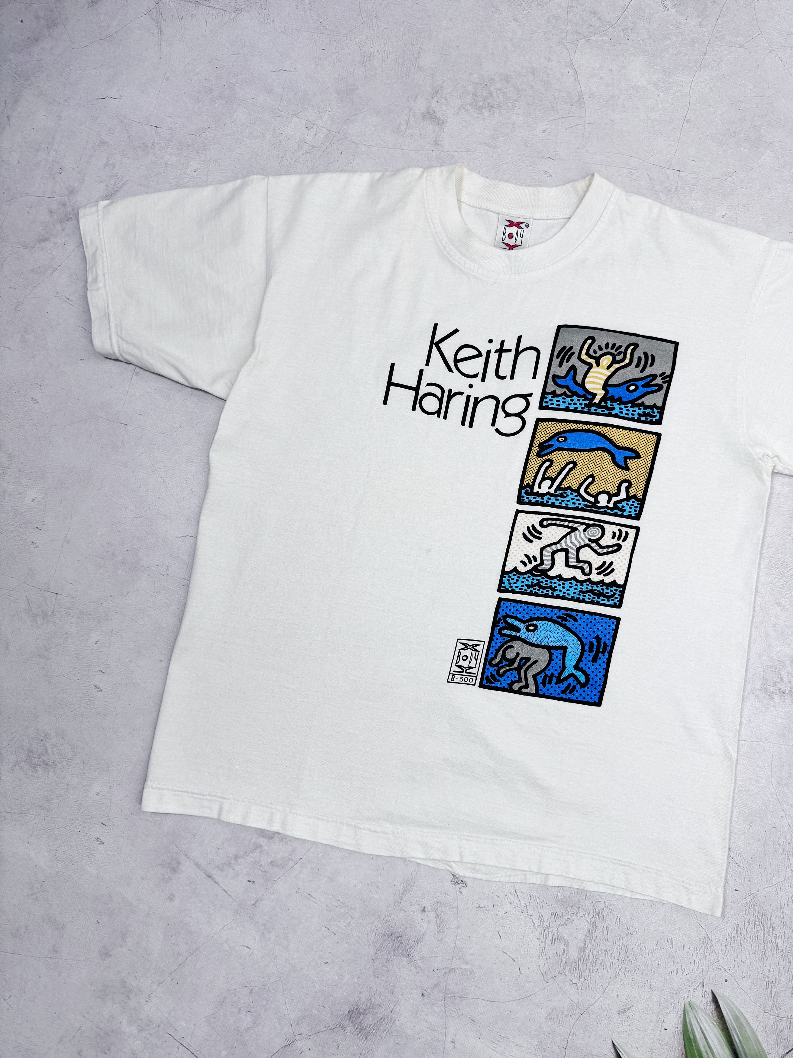 Designer × Keith Haring × Vintage Vintage Keith Haring Designer T-Shirt Dolphin & Humans Size US M / EU 48-50 / 2 - 2 Thumbnail