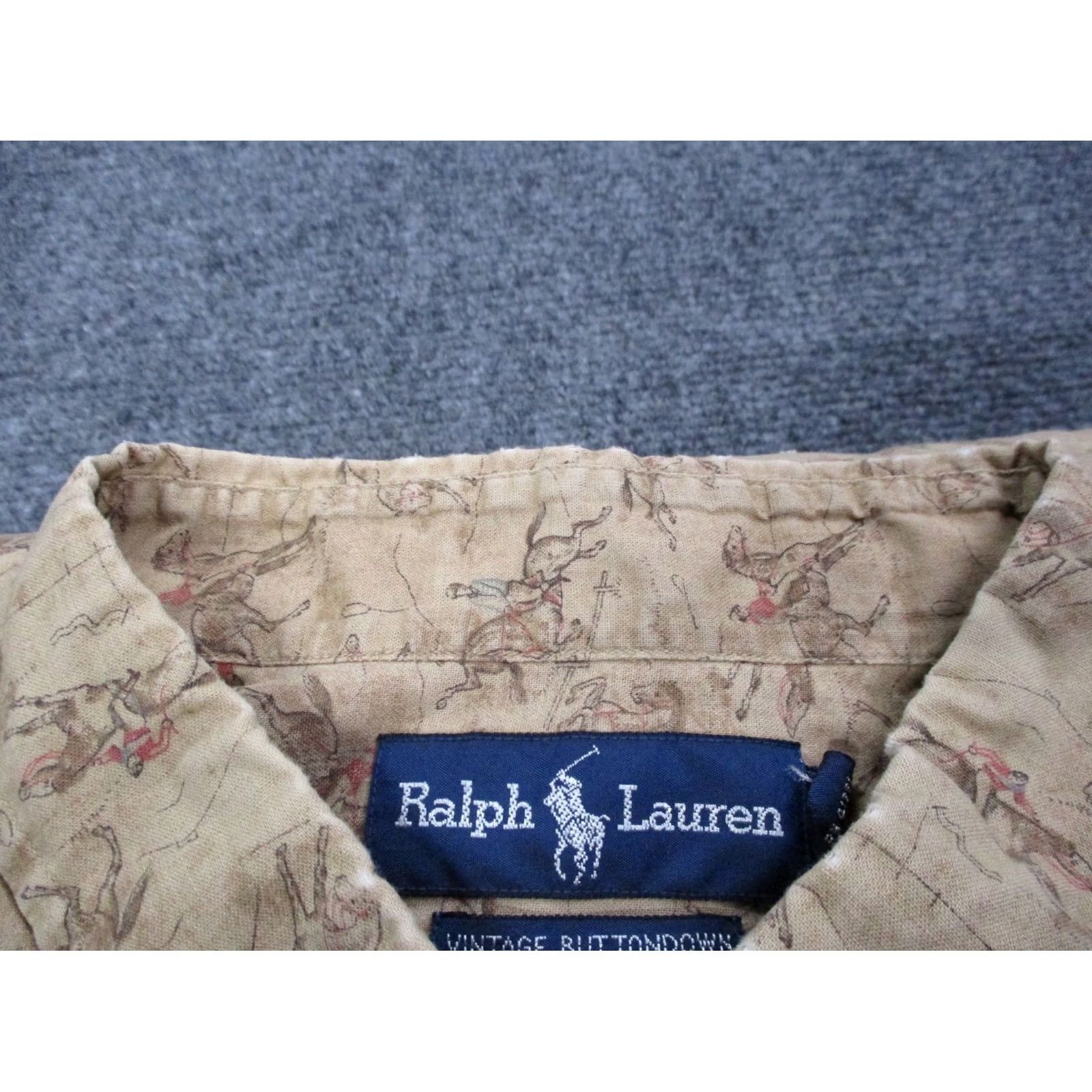 Polo Ralph Lauren Polo Ralph Lauren Shirt Men XL Button-Up Horse Print Vintage Button-Down Collared Long Sleeve Brown Cotton Knit Size US XL / EU 56 / 4 - 7 Thumbnail