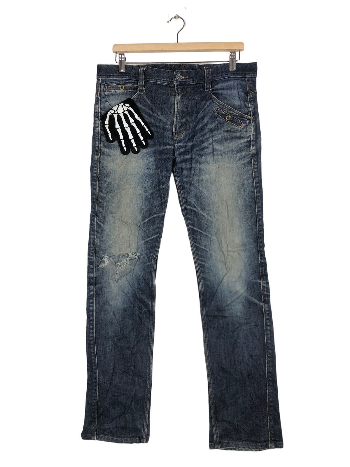 Issey Miyake 🔥RARE DISTRESSED DENIM JEANS NICOLE CLUB ISSEY MIYAKE Size US 33 - 1 Thumbnail