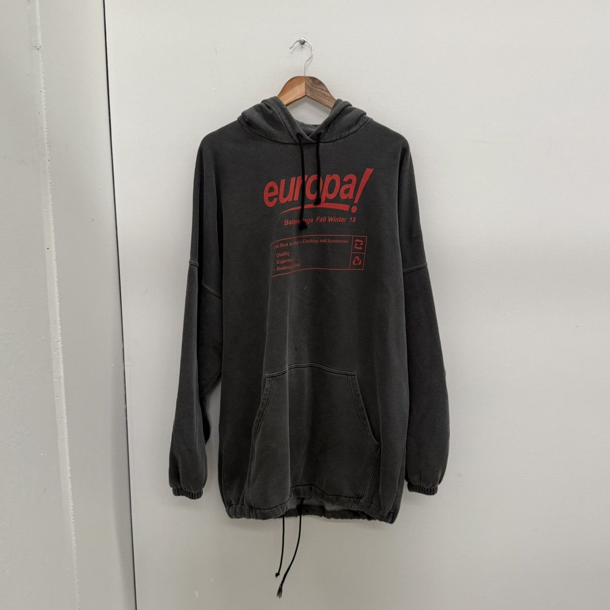 Balenciaga Balenciaga Europe F/W 18 Grey Hoodie (fits L-XL