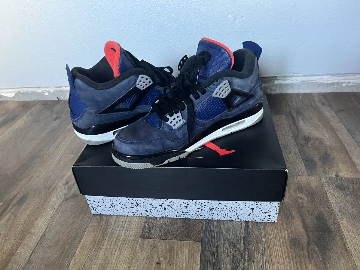 image of Airjordan 4 Retro Wntr ‘Loyal Blue’ Shoes in Navy, Men's (Size 10)
