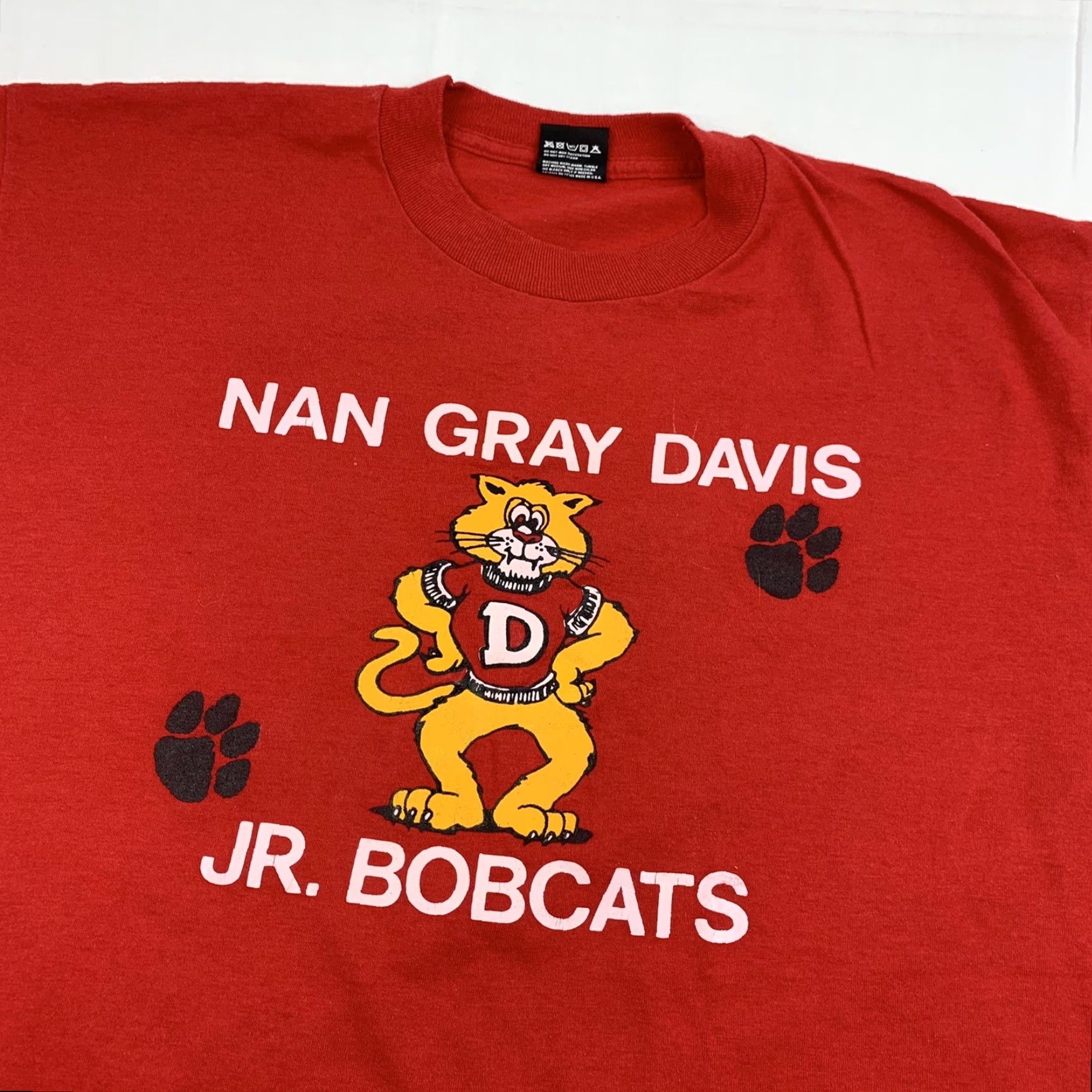 Vintage VINTAGE Nan Gray Davis Elementry School T Shirt Jr Bobcats Adult XL Red 90s VTG Size US XL / EU 56 / 4 - 2 Thumbnail