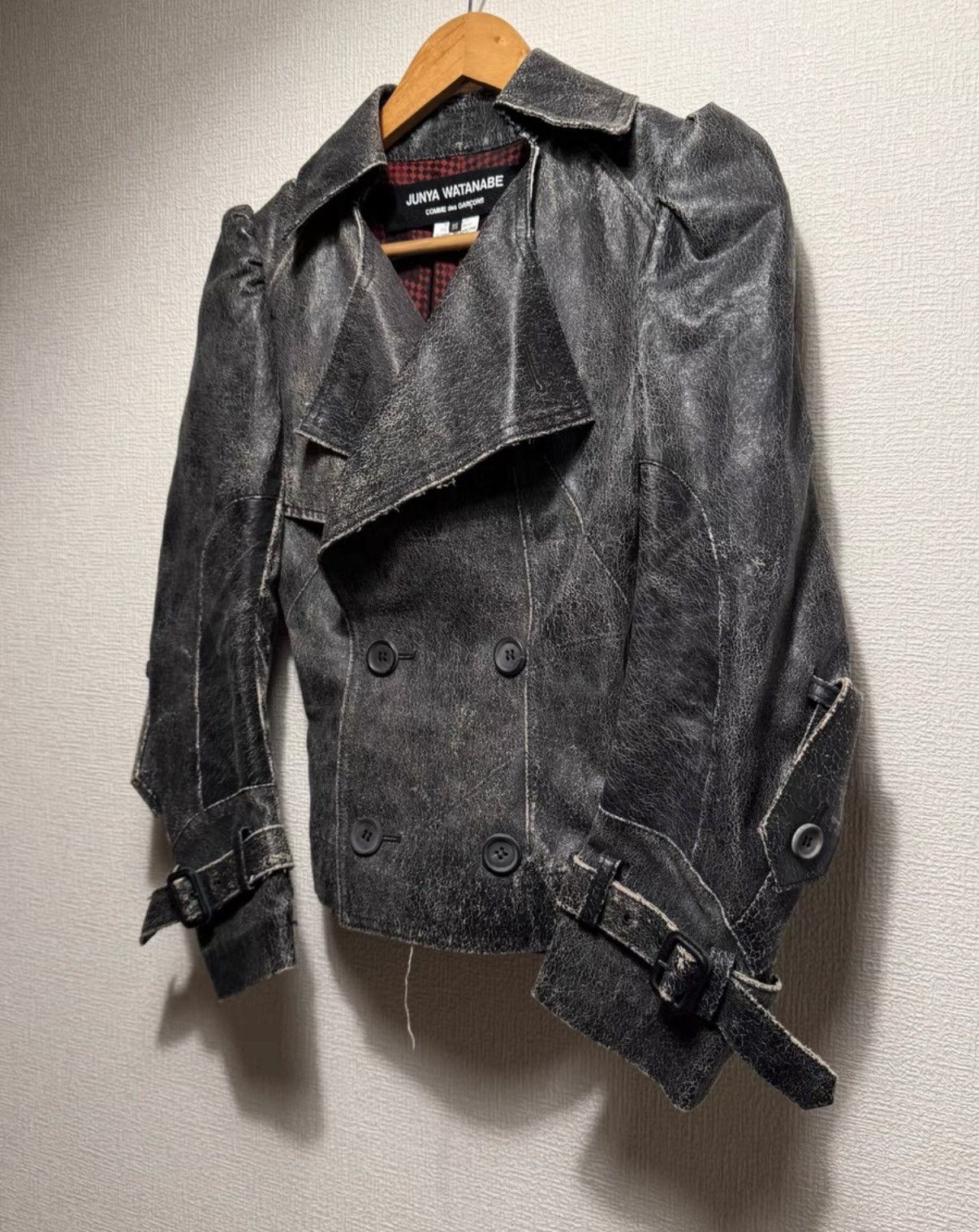 Junya Watanabe Junya WWatanab Cracked Deconstructed Faux Leather Jacket K24 Size XS / US 0-2 / IT 36-38 - 4 Thumbnail
