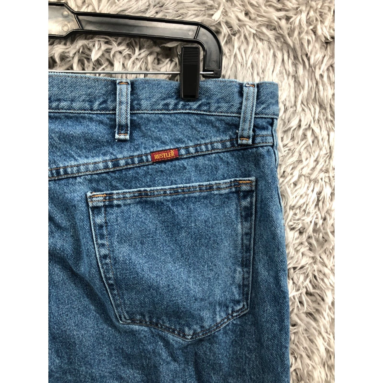 Vintage Rustler Jeans Main Point Brand Rustler Mens 38x32 Straight Mid Wash Blue Size US 38 / EU 54 - 6 Thumbnail