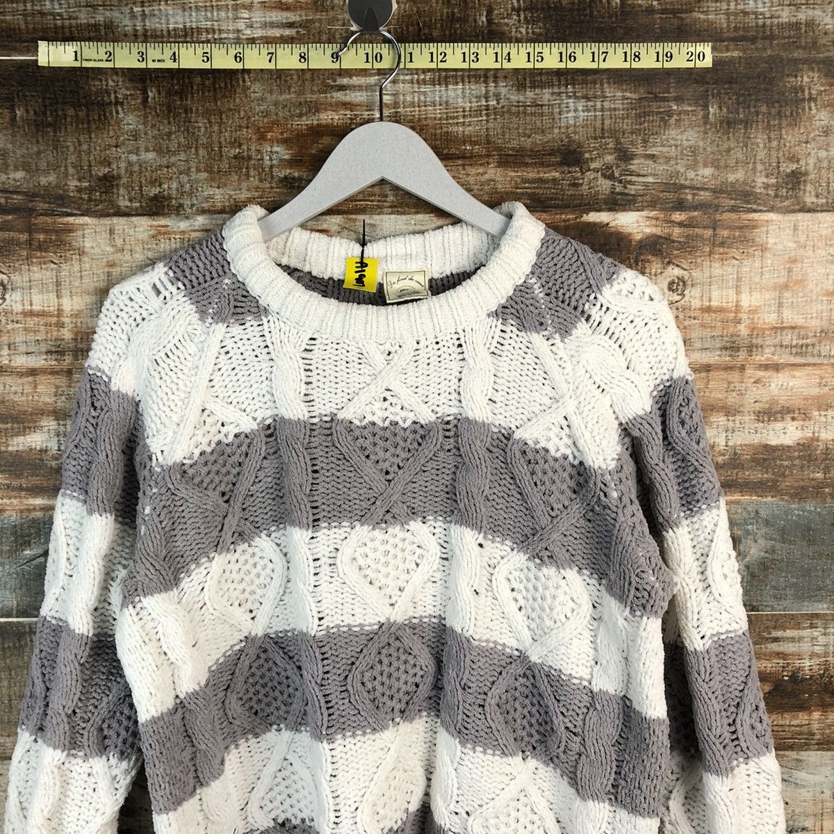 Japanese Brand × OVER THE STRiPES Pique Stripe White Knitwear #A1907 Size M / US 6-8 / IT 42-44 - 5 Thumbnail