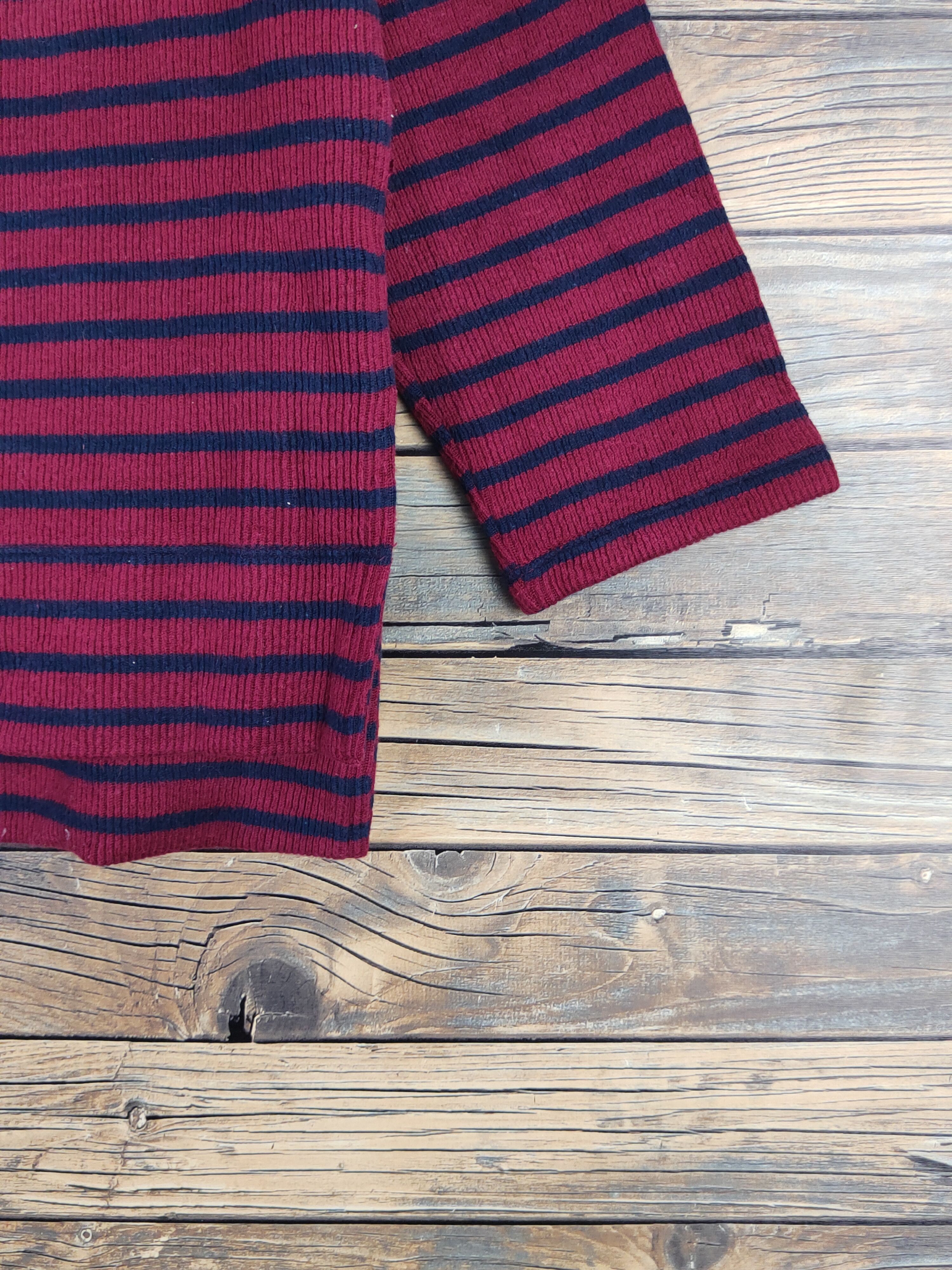 Global Work × Japanese Brand Global Work Navy Red stripe Knitwear Sweatshirts #W1554 Size L / US 10 / IT 46 - 7 Thumbnail
