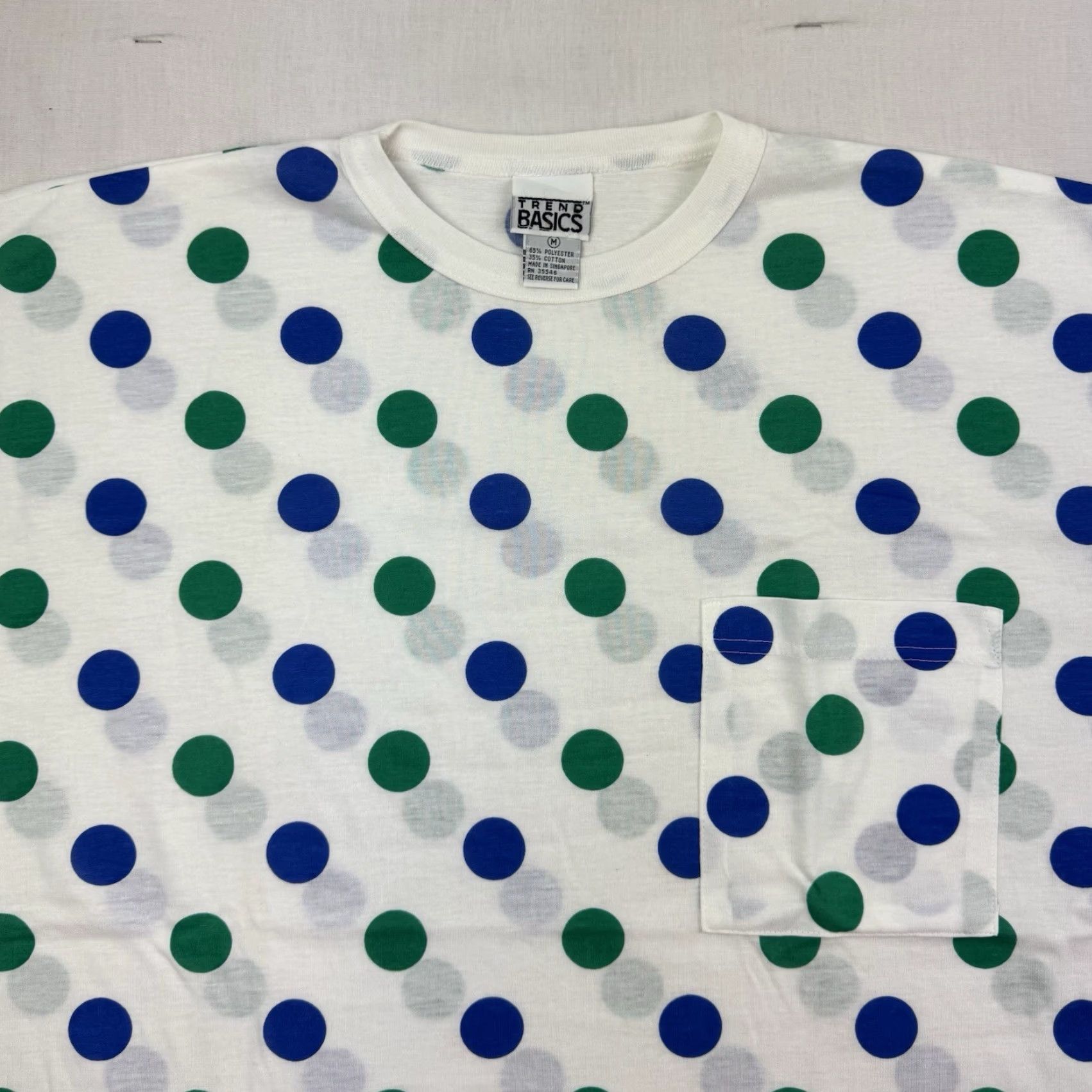 Asics Vintage Basics Polka Dot T Shirt Women Medium Pocket Y2K 90s Trend Size M / US 6-8 / IT 42-44 - 3 Thumbnail