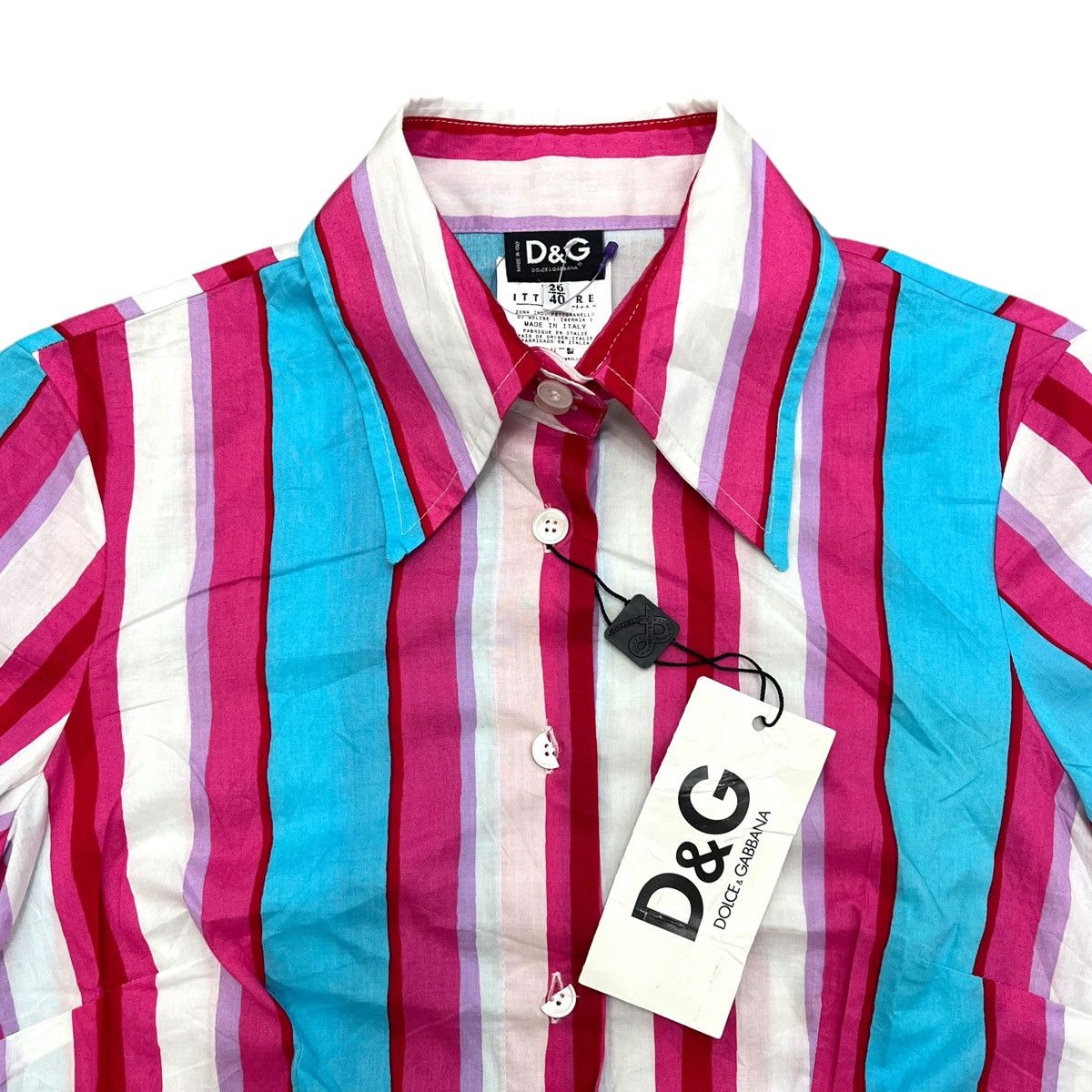 Dolce & Gabbana × Vintage Vintage Dolce & Gabbana Striped Blouse/Shirt Womens Size S / US 4 / IT 40 - 2 Thumbnail