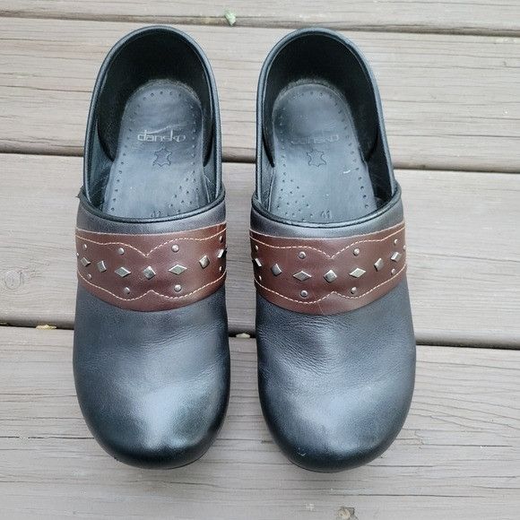 Dansko Dansko Professional Pavan 2 Tone Black Brown Leather Heritag Size US 10.5 / IT 40.5 - 5 Thumbnail