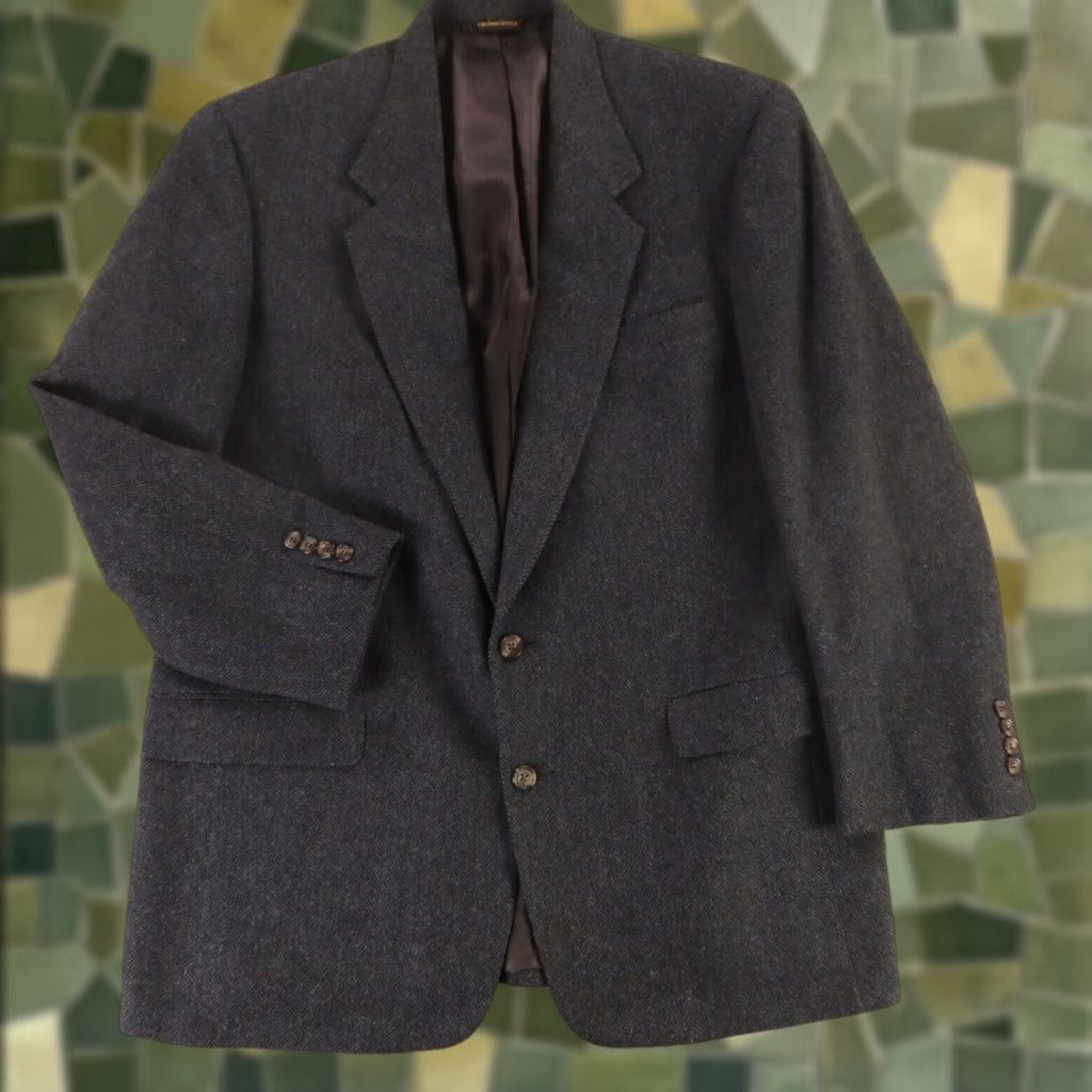 Austin Reed VINTAGE Austin Reed Blazer Mens 44L Blue Wool Tweed ...