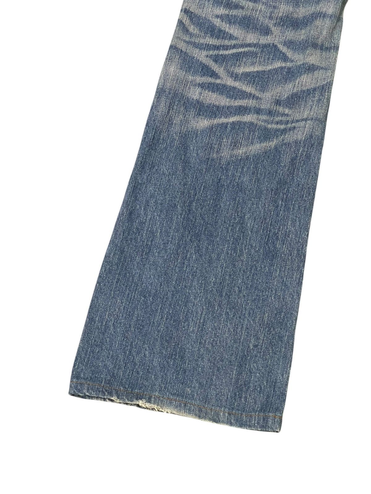 Japanese Brand Flare Jeans Blue Way Faded Distress Low Rise Boot Cut 1🟦2 Size US 32 / EU 48 - 15 Thumbnail