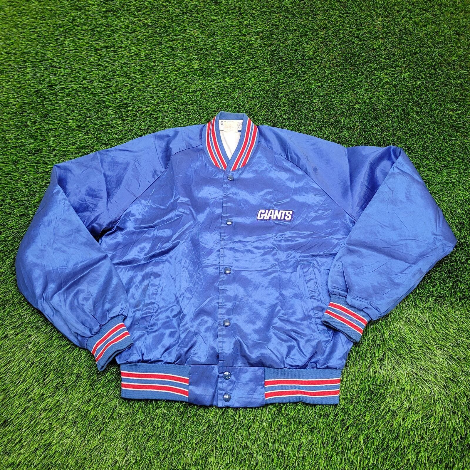 image of Chalk Line Vintage 80's Ny Giants Chalk-Line Jacket L-Short 21X24 in Blue, Men's (Size Large)