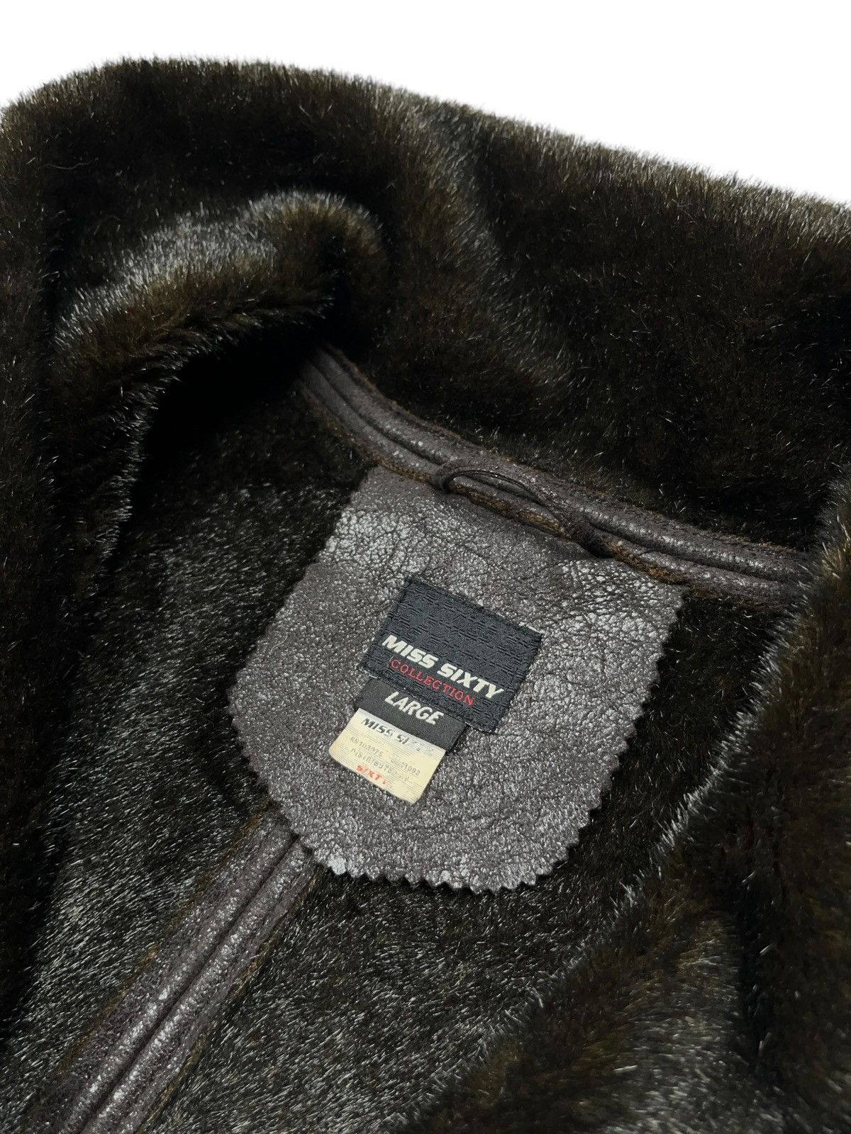 Miss Sixty Vintage Miss Sixty Faux Fur Biker Shearling Jacket Size L / US 10 / IT 46 - 6 Thumbnail