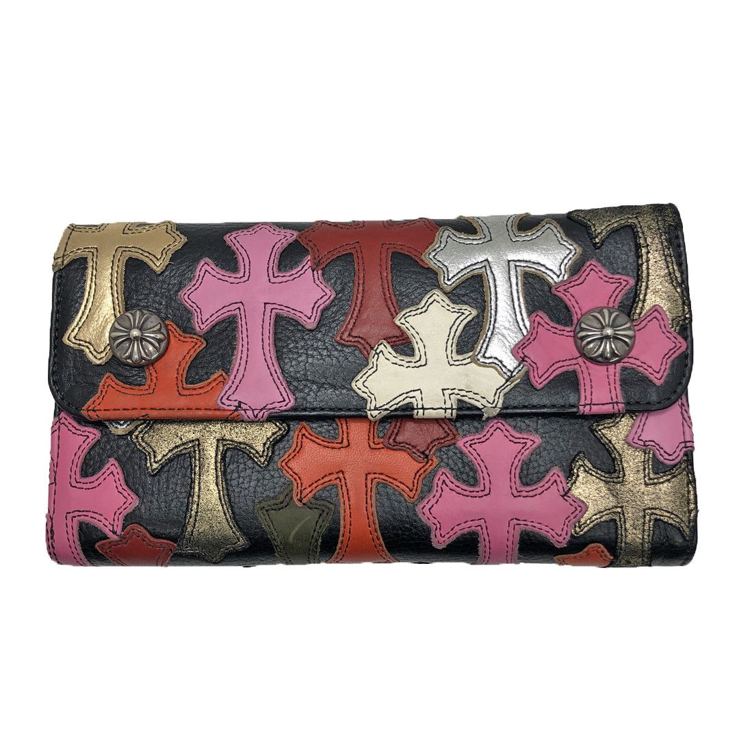 image of Chrome Hearts Cemetery Cross Patch Wave Wallet, Women's