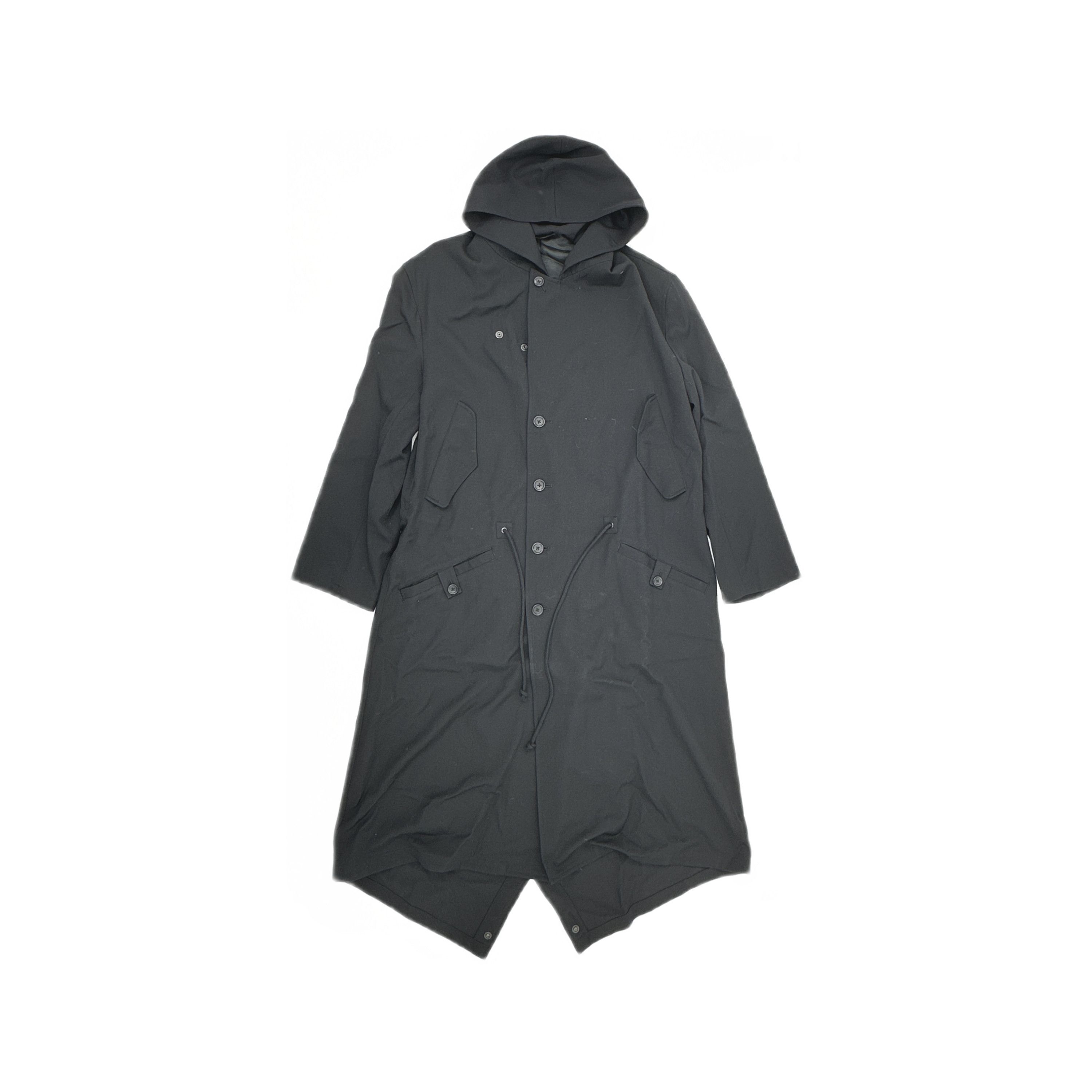 Yohji Yamamoto Yohji Yamamoto Pour Homme Hooded Wool Coat Size 4 Size US XL / EU 56 / 4 - 1 Thumbnail
